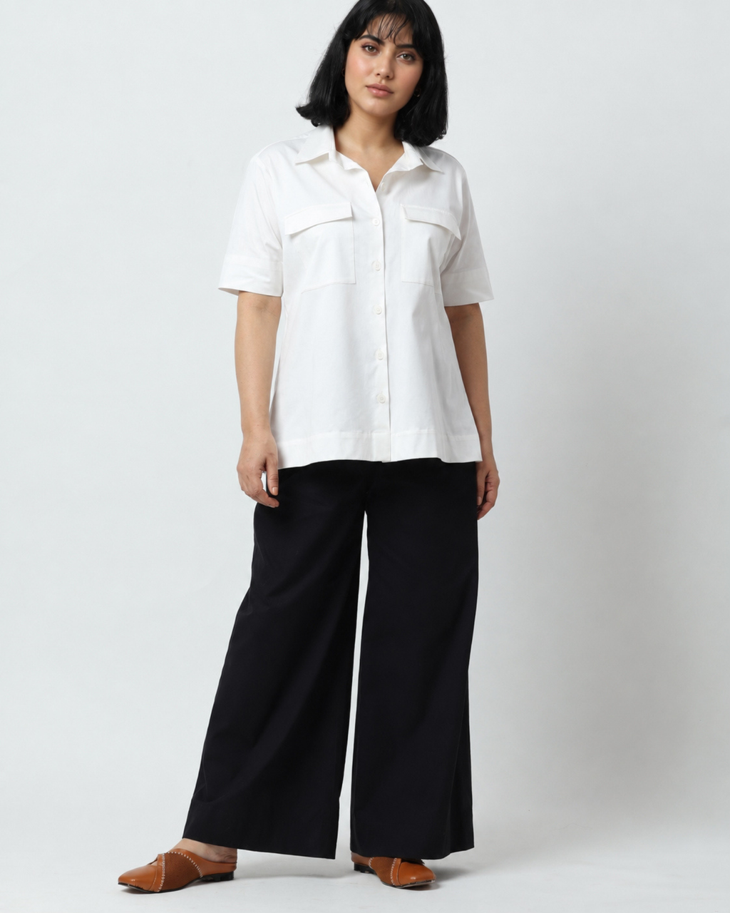 White Twin Pocket Shirt  | 100% Cotton