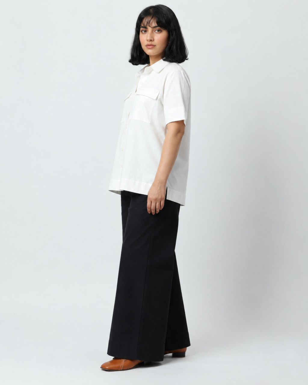 White Twin Pocket Shirt  | 100% Cotton