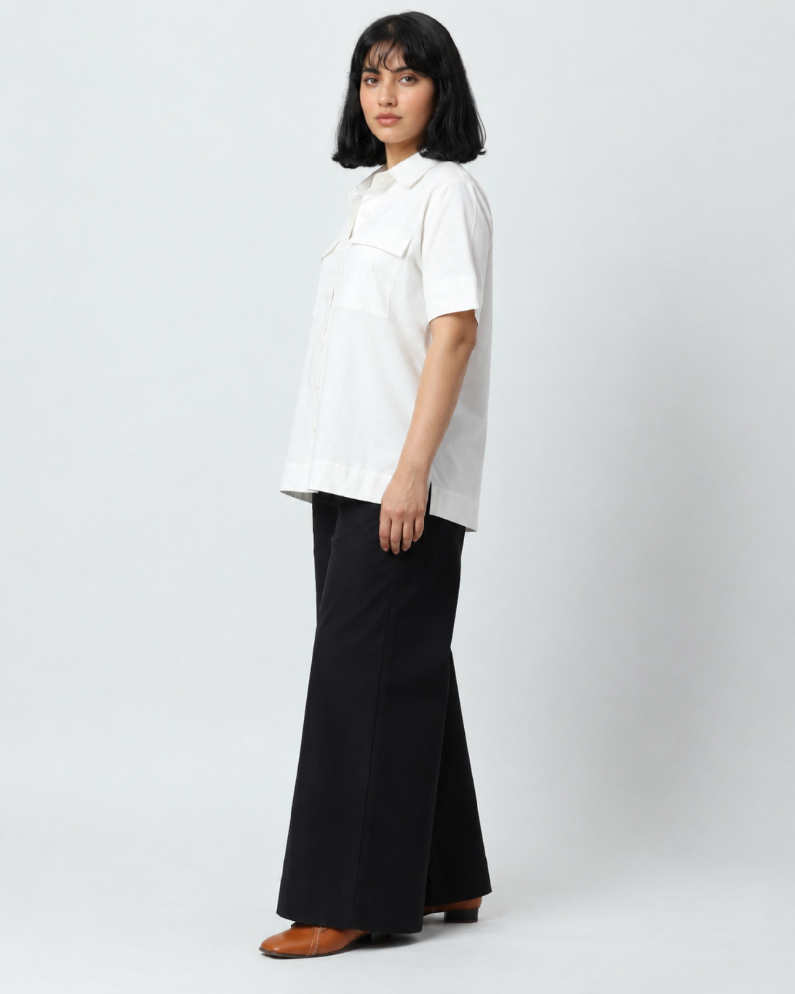 White Twin Pocket Shirt  | 100% Cotton