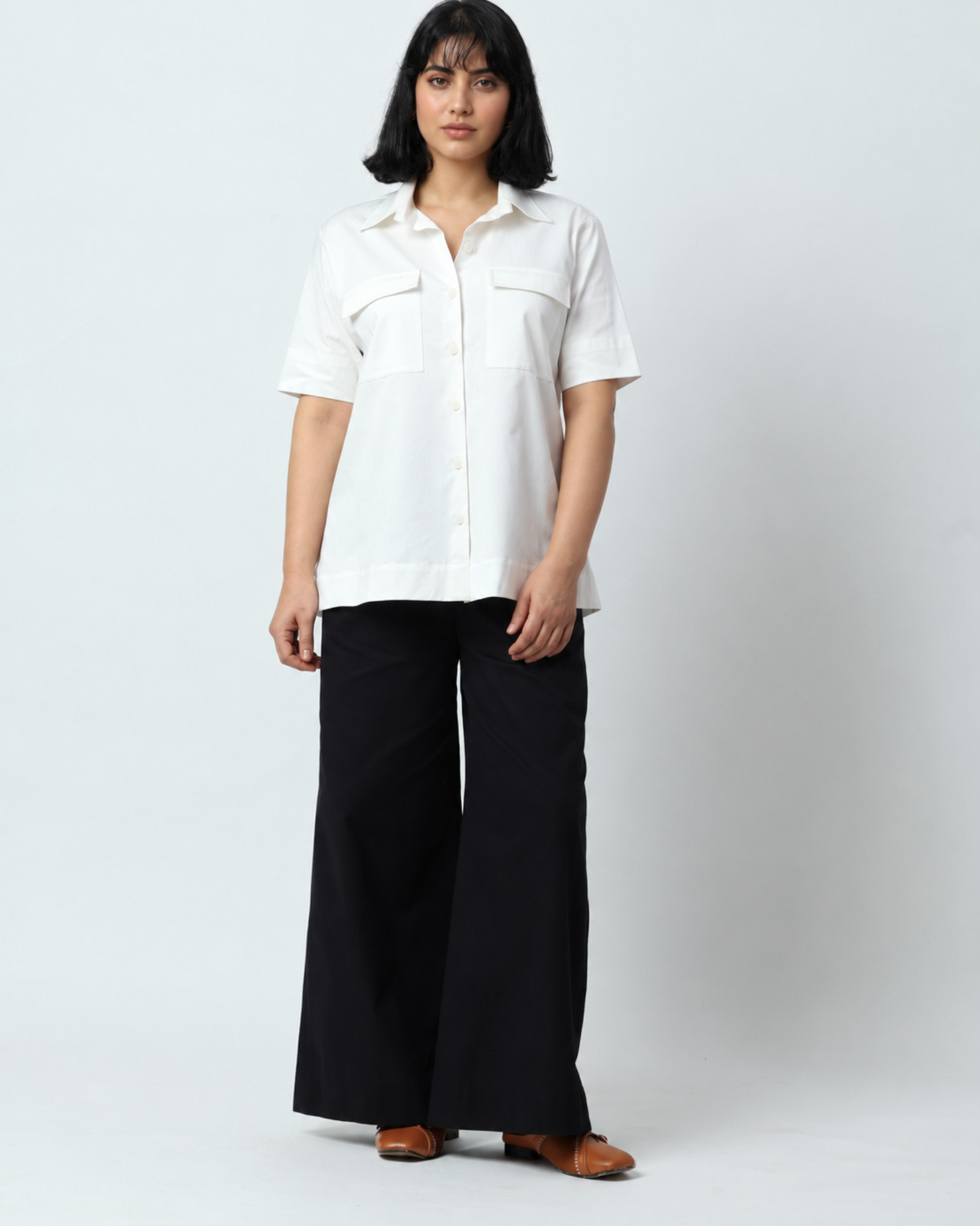 White Twin Pocket Shirt  | 100% Cotton