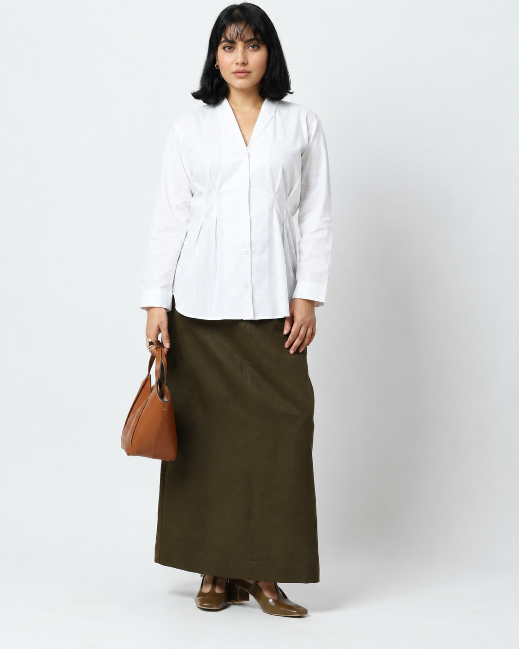 White Darted Shirt | 100% Cotton