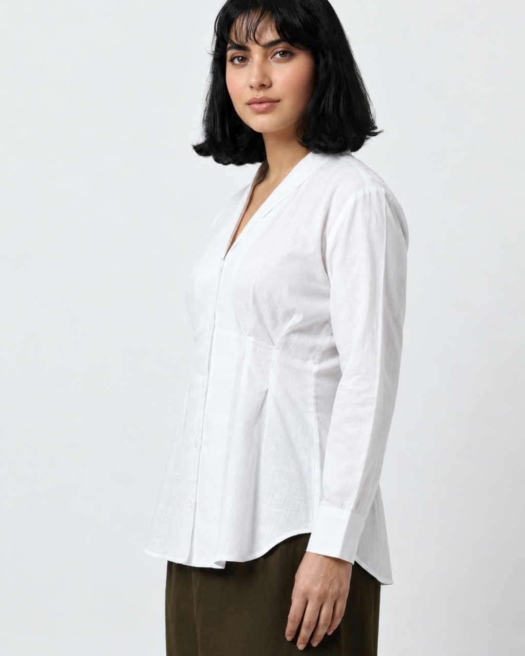 White Darted Shirt | 100% Cotton