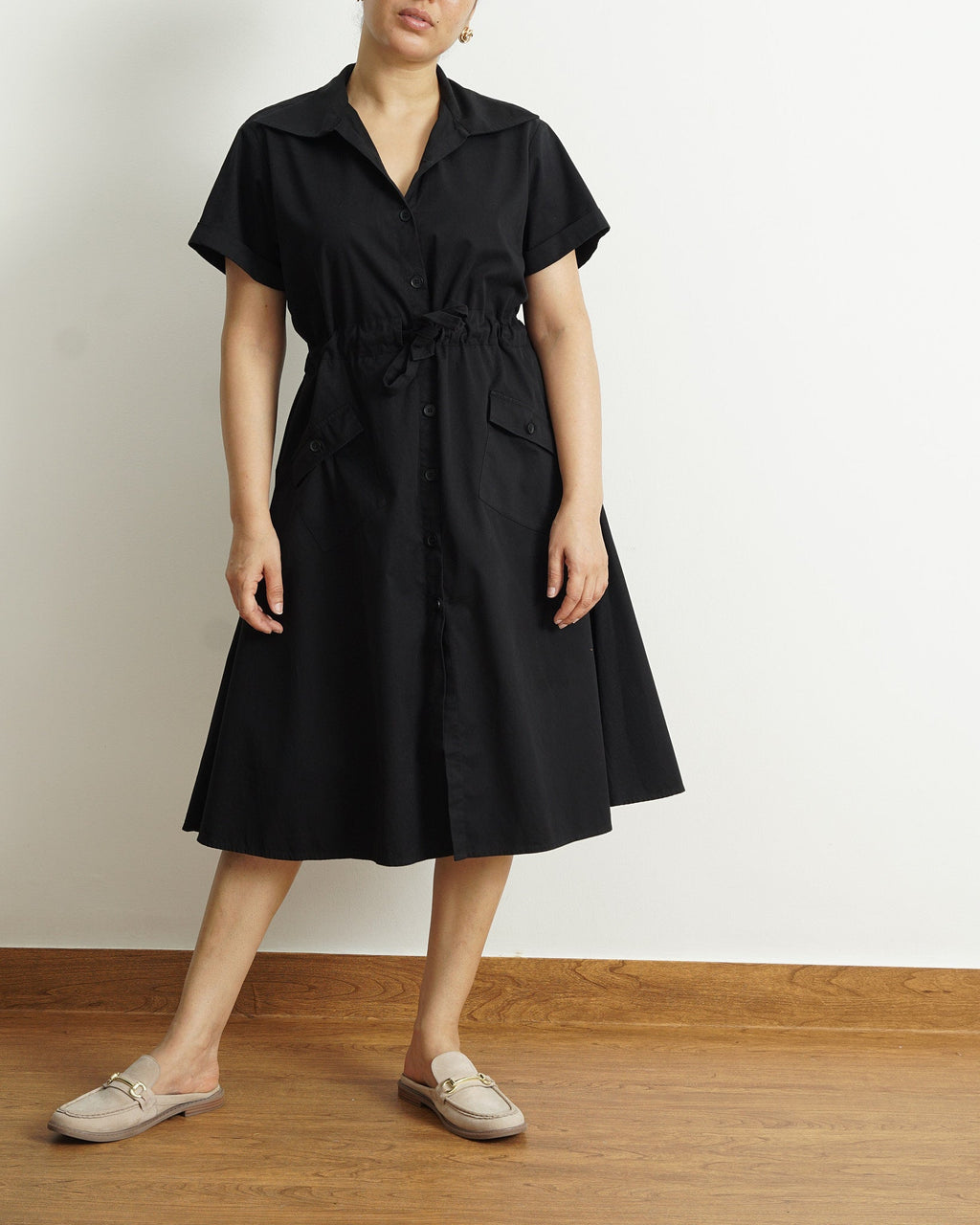 The Utility Dress in Black | 100% Cotton