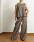 Taupe A-Line Sleeveless Top