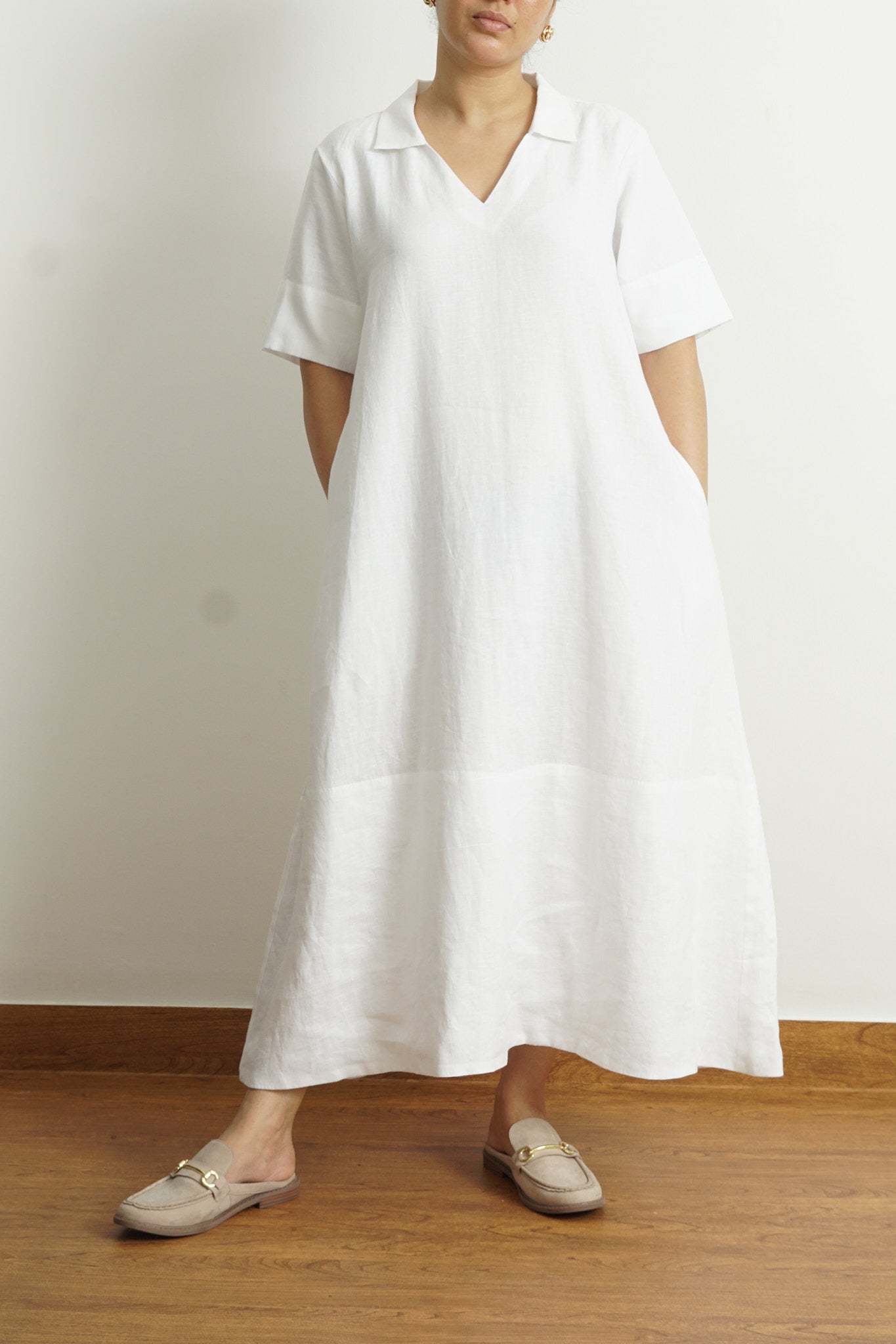 White A-Line Maxi Dress