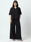 Black Rounded Collar shirt | 100% Cotton