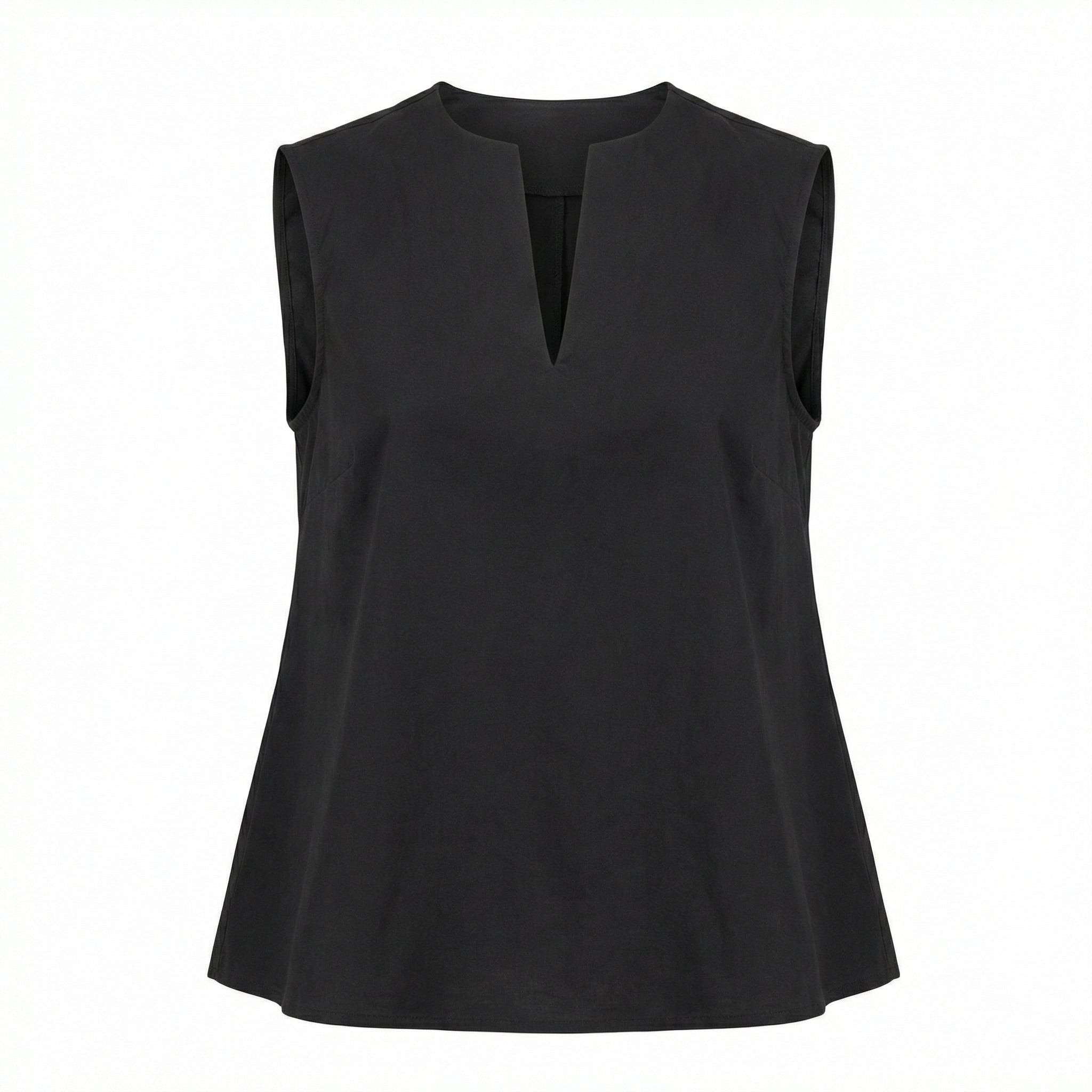Relaxed-Fit A-Line Top in Black