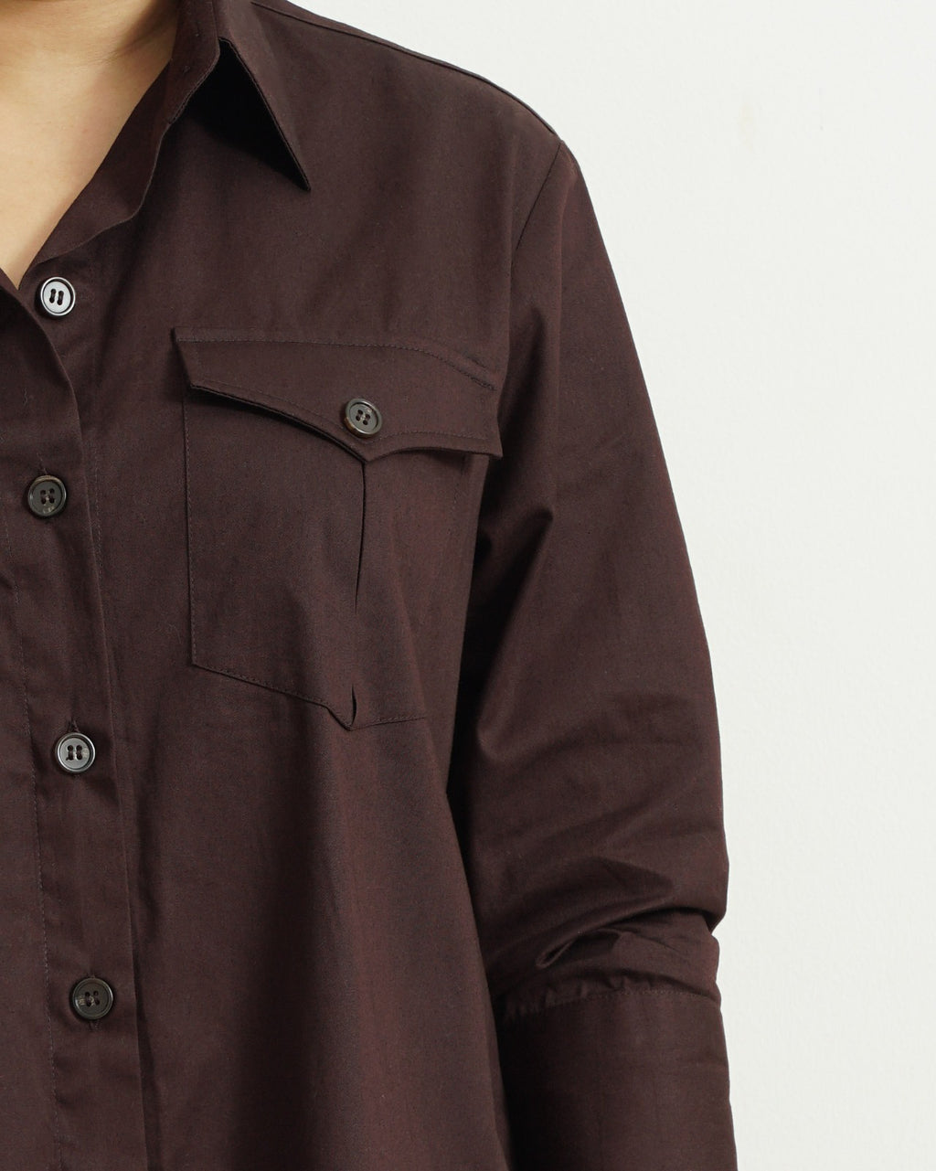 Lõma brown cotton shirt dress — everyday style