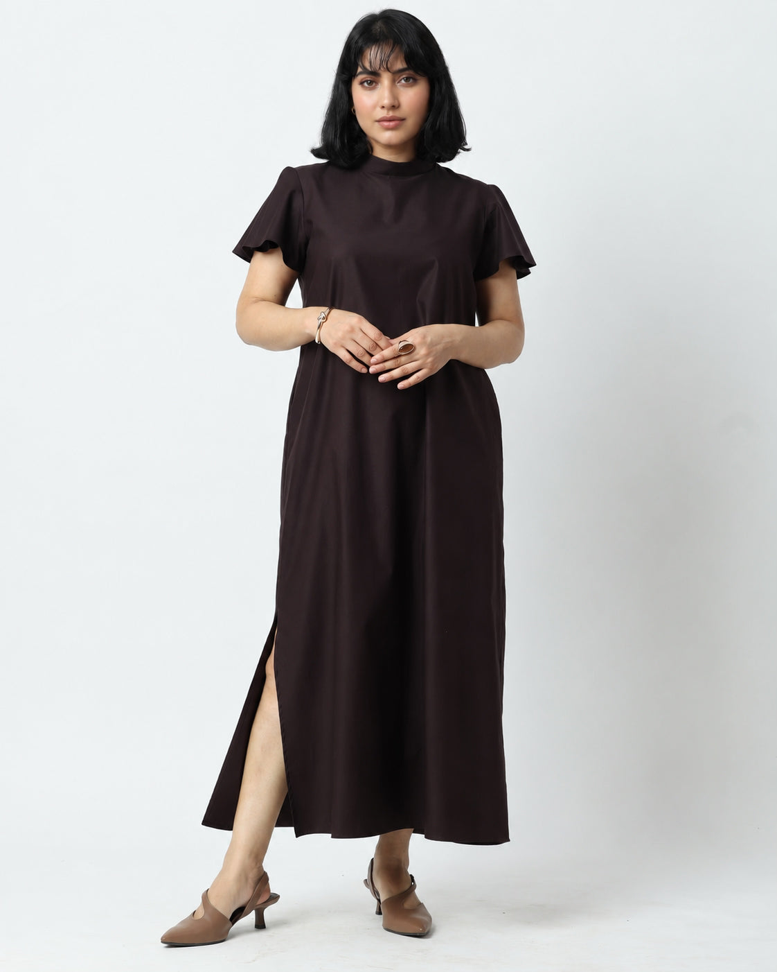 The Cocoa Frill Sleeve Dress | 100% Cotton