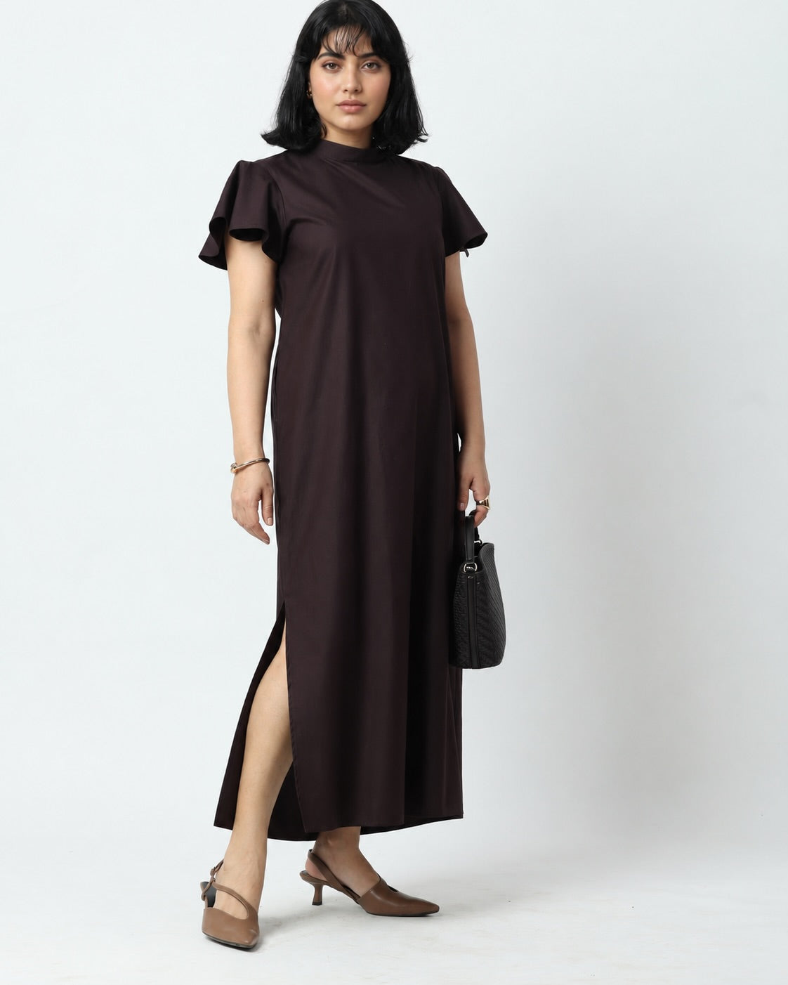 The Cocoa Frill Sleeve Dress | 100% Cotton