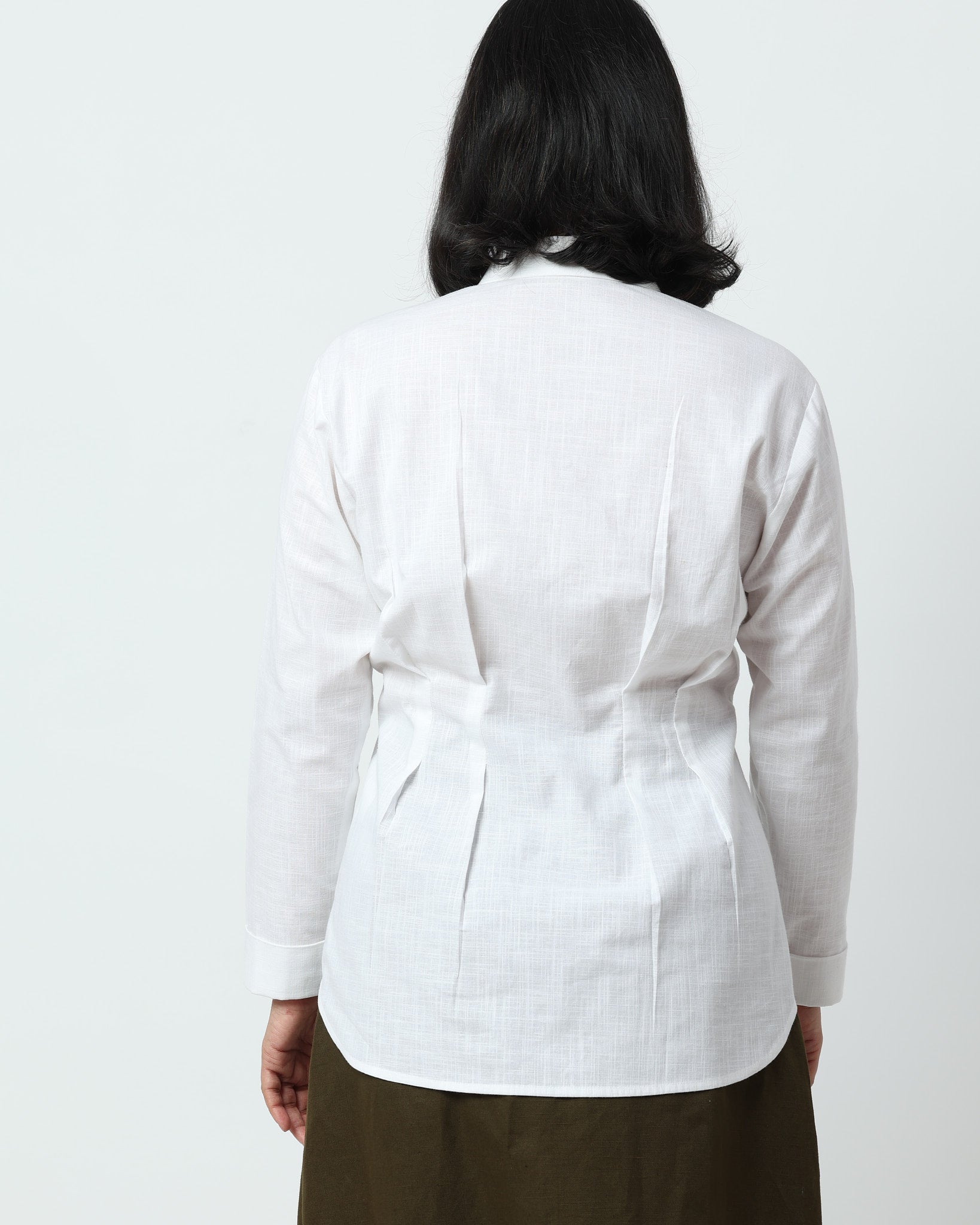 White Darted Shirt | 100% Cotton