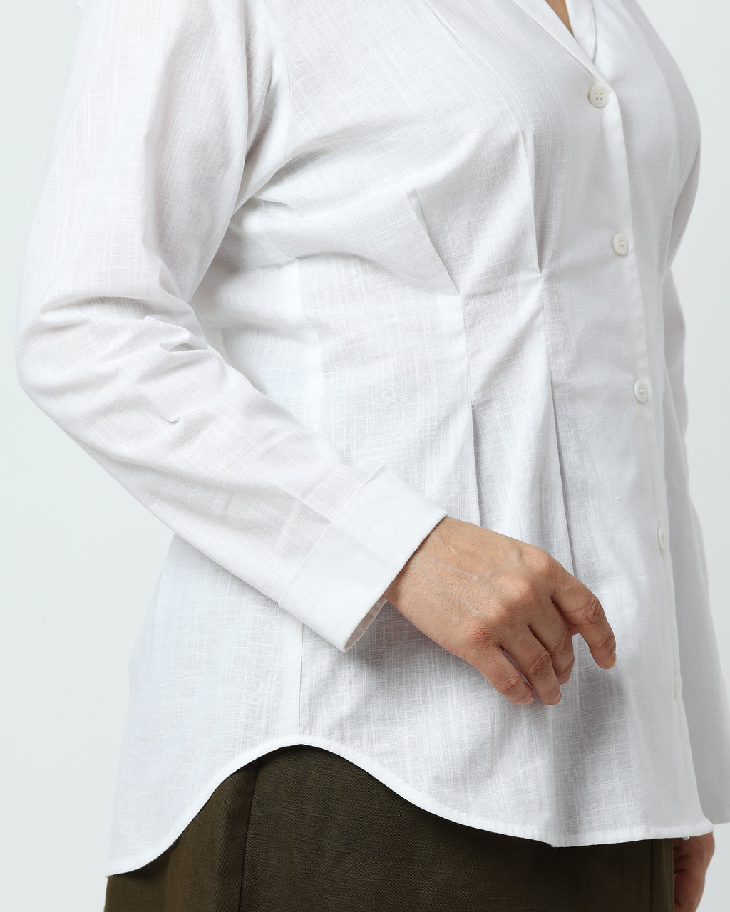 White Darted Shirt | 100% Cotton