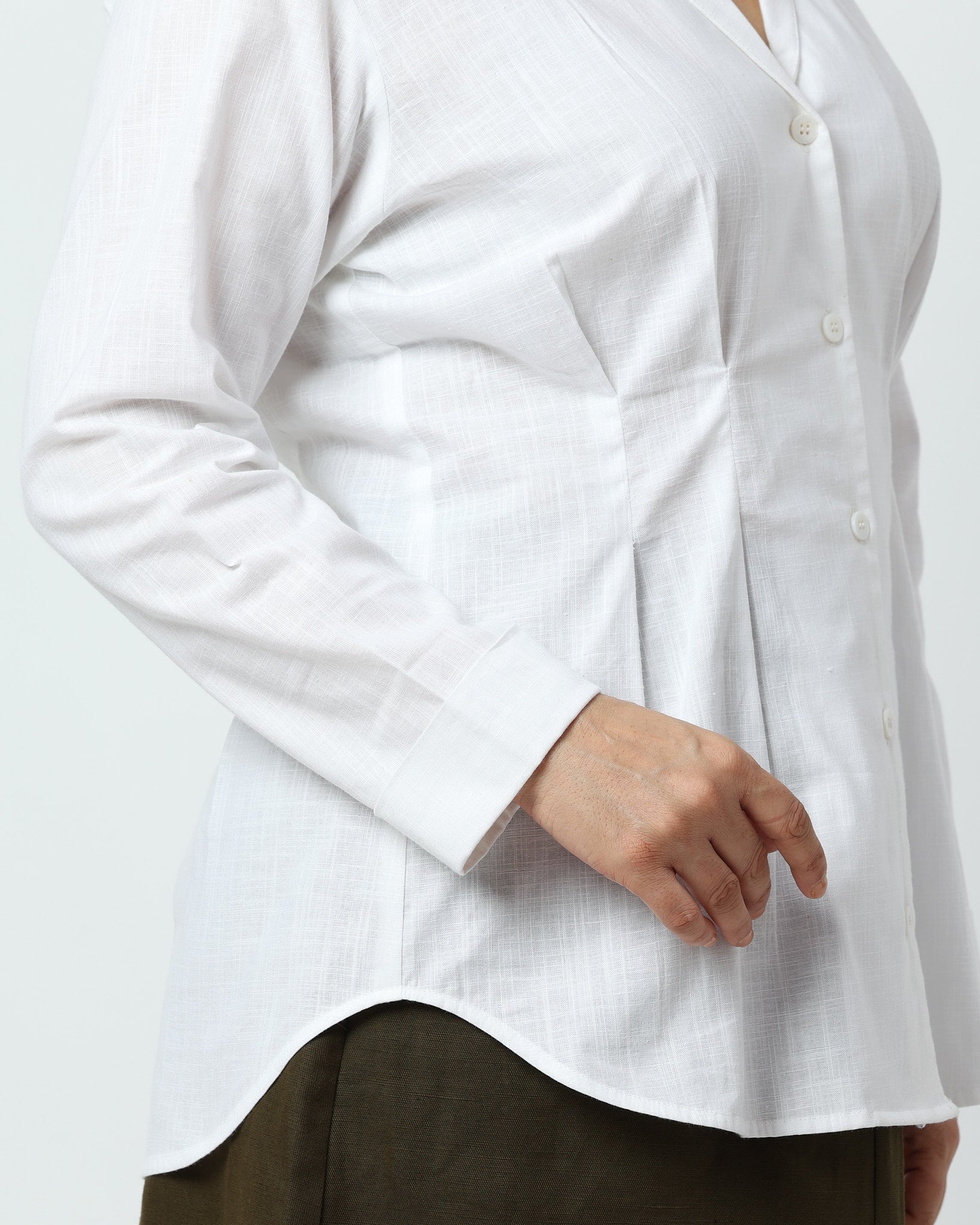 White Darted Shirt | 100% Cotton