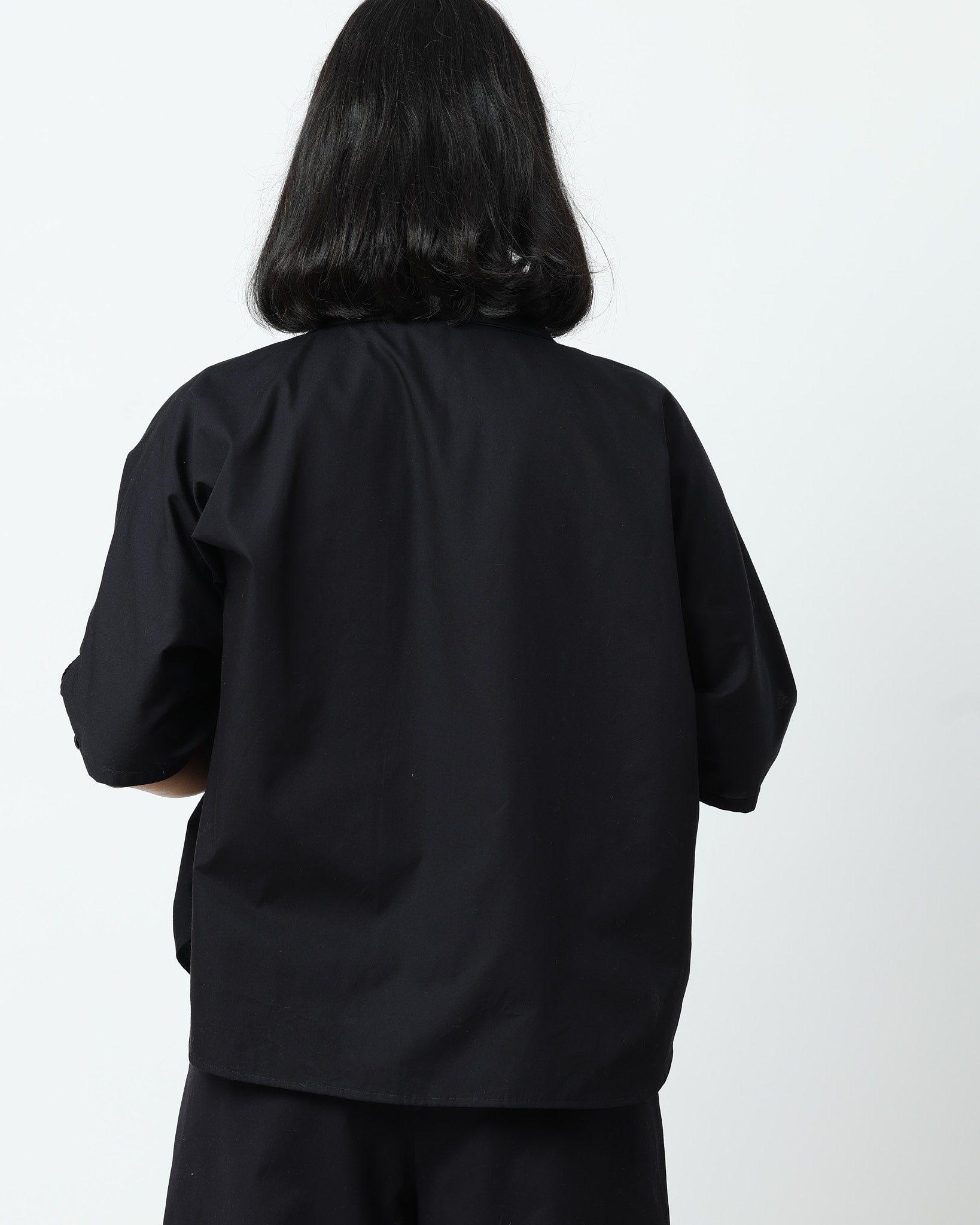 Black Rounded Collar shirt | 100% Cotton