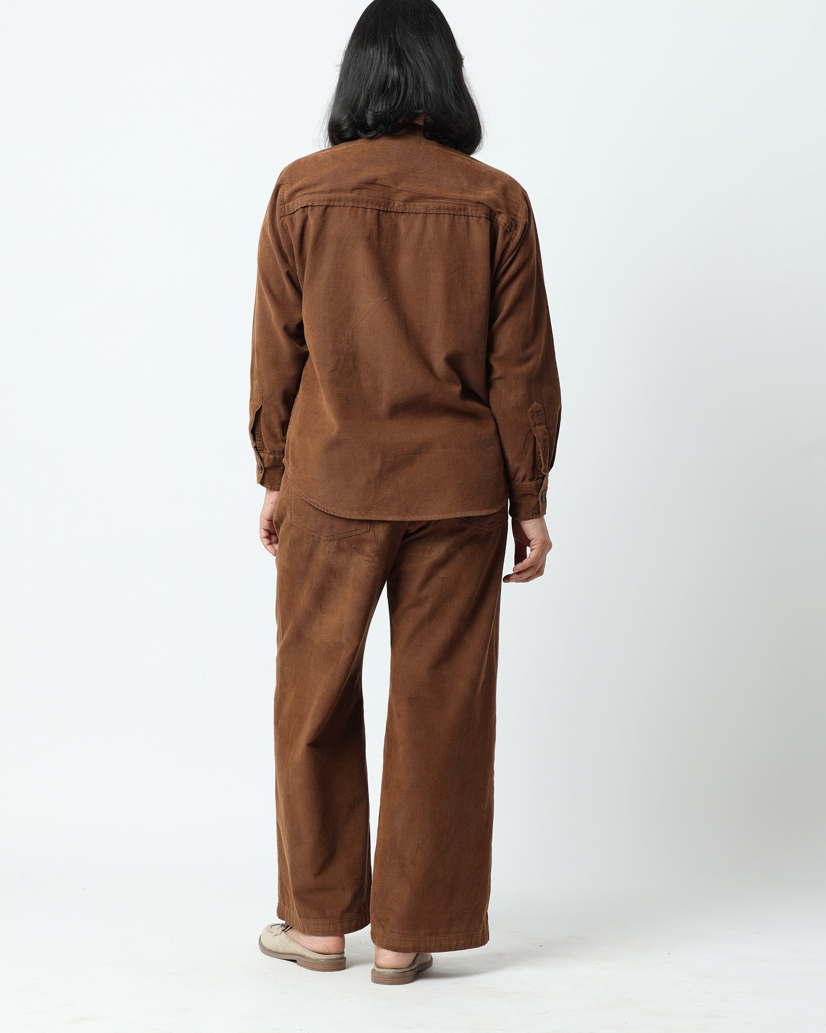 Toffee Brown Relaxed Corduroy Co-ord Set | 100% Cotton