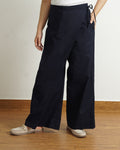 The Navy Wrap Trousers | 100% Cotton