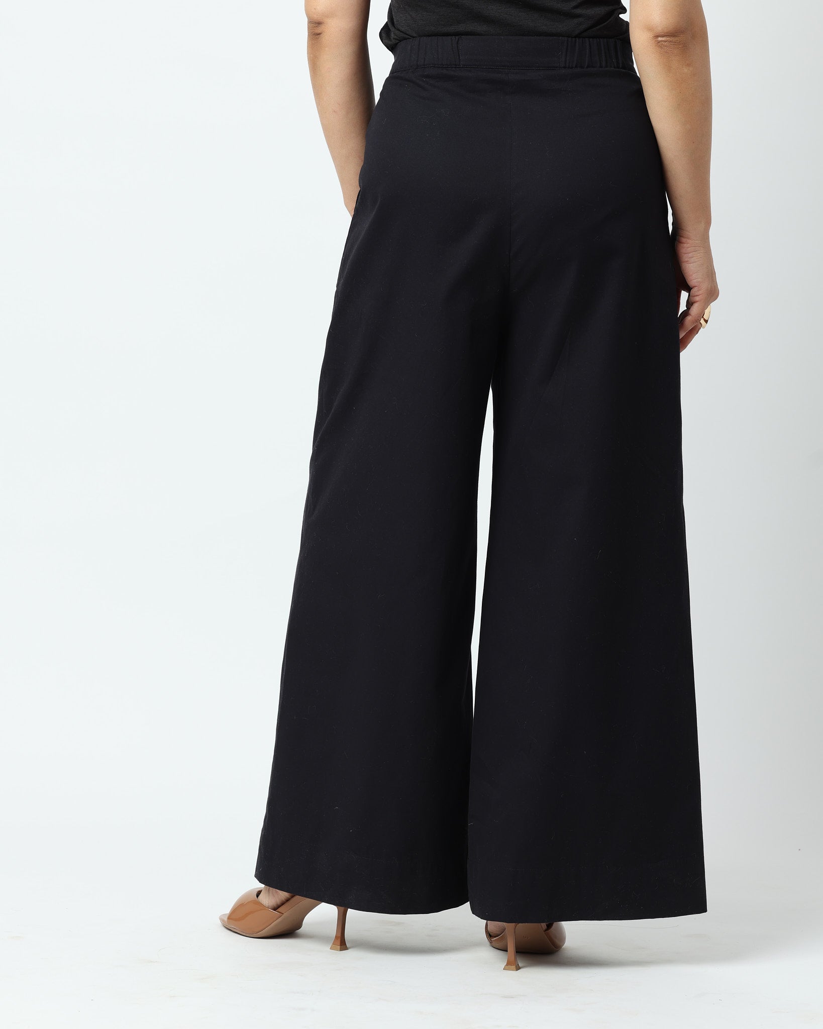 The Black Wide-Leg Trousers | 100% Cotton