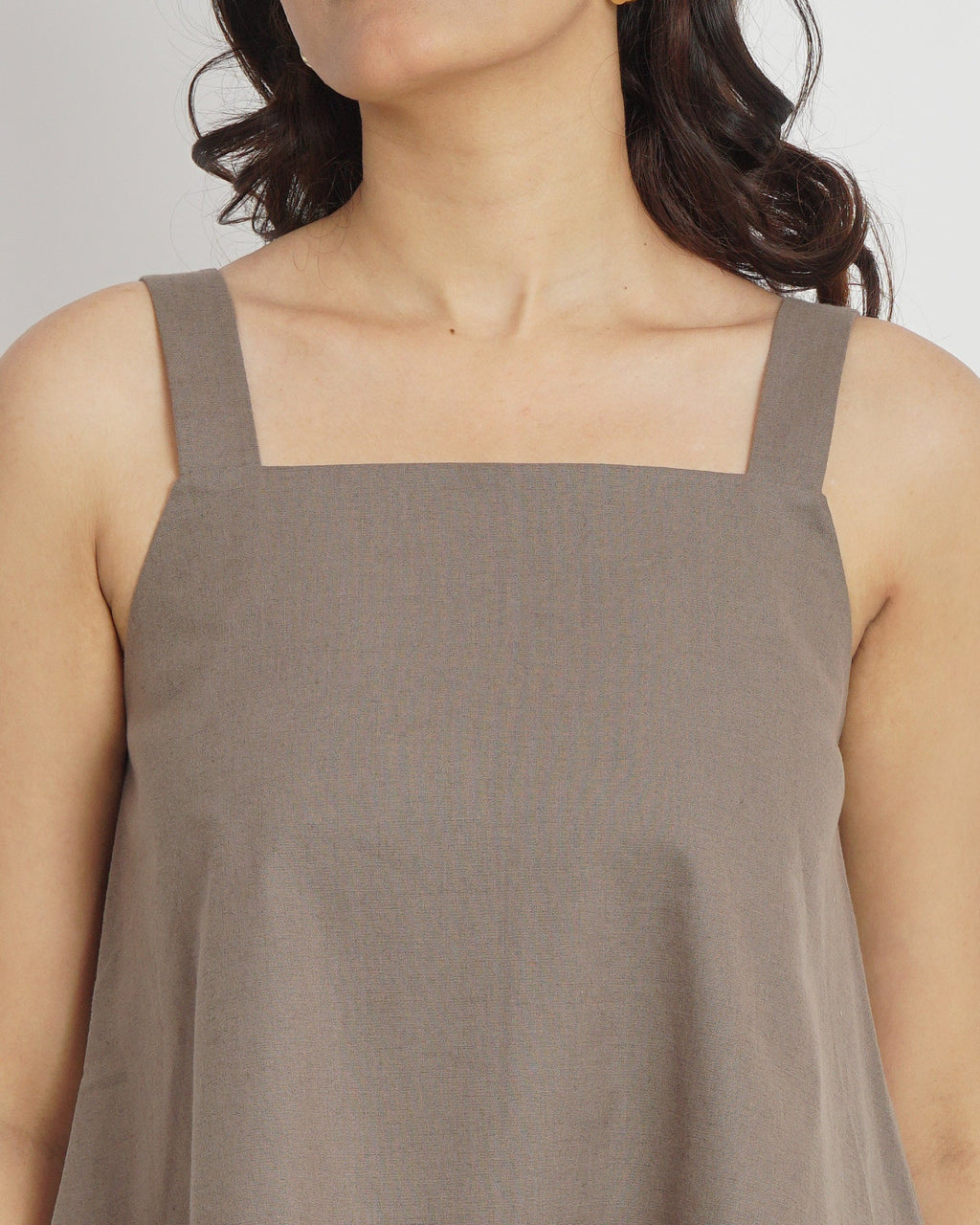 Cleo Square Cami in Taupe | 100% Cotton