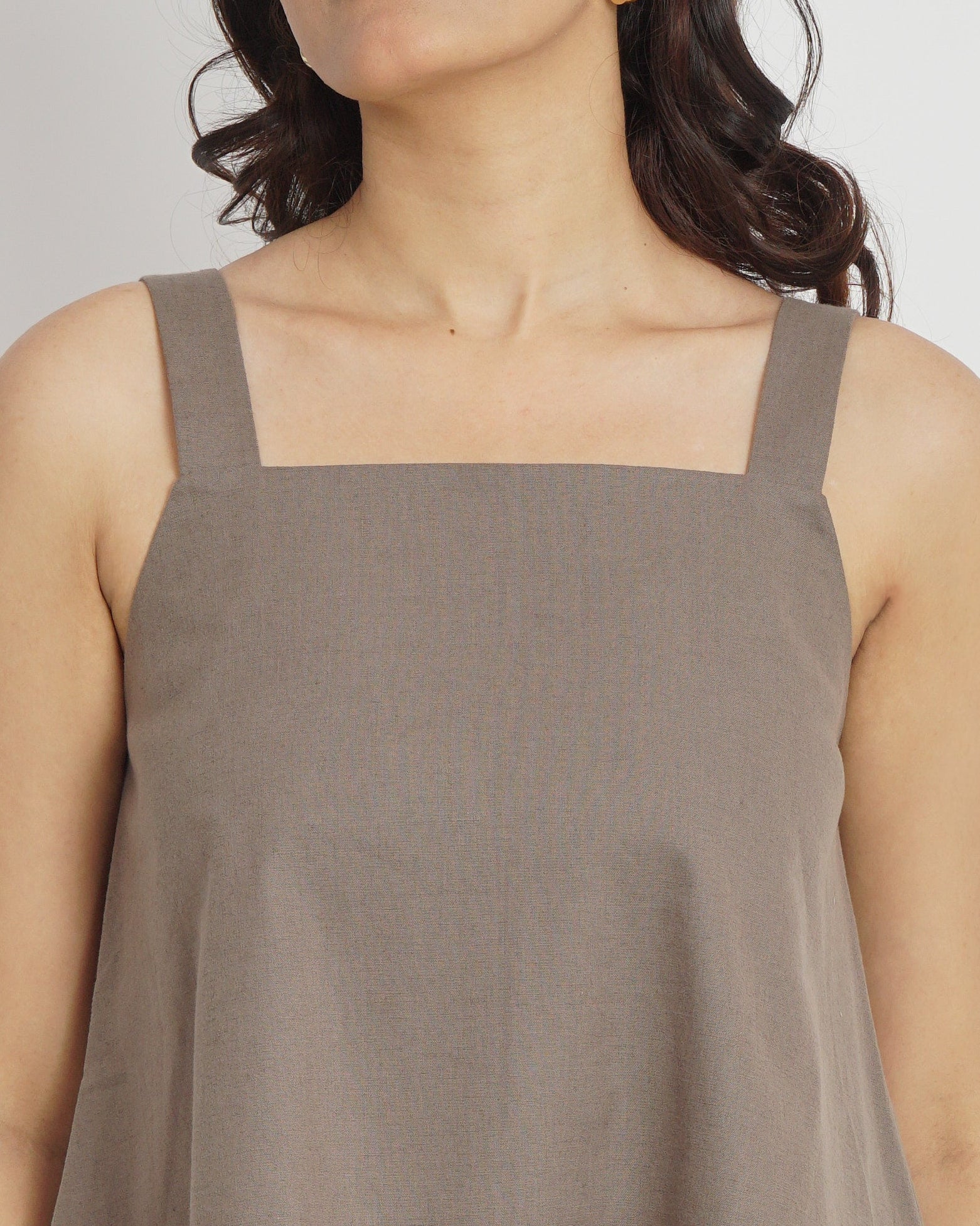 Cleo Square Cami in Taupe | 100% Cotton