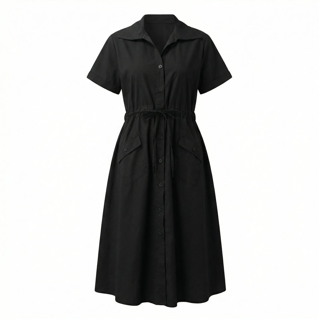 The Utility Dress in Black | 100% Cotton