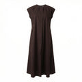 Cocoa Pleat Maxi Dress | 100% Cotton