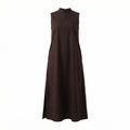 Chocolate Brown Sleeveless Dress | 100% Cotton