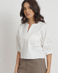 The Artisan Cut Top in White | 100% Cotton