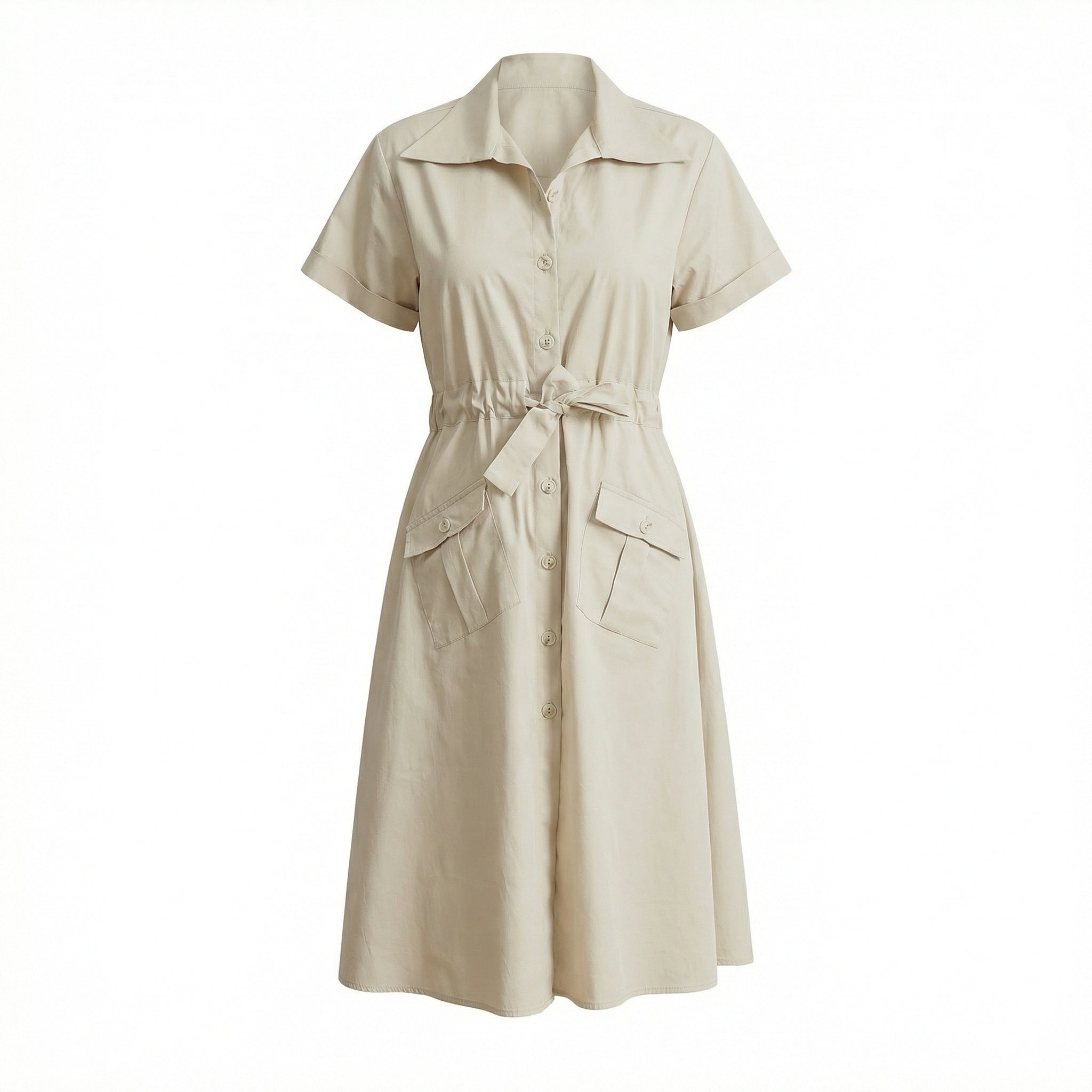 The Sand Utility Dress in Beige