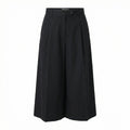Tailored wide leg cropped trousers in Black.
