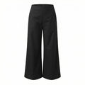 Elastic Wide Trousers in Black | 100% Cotton
