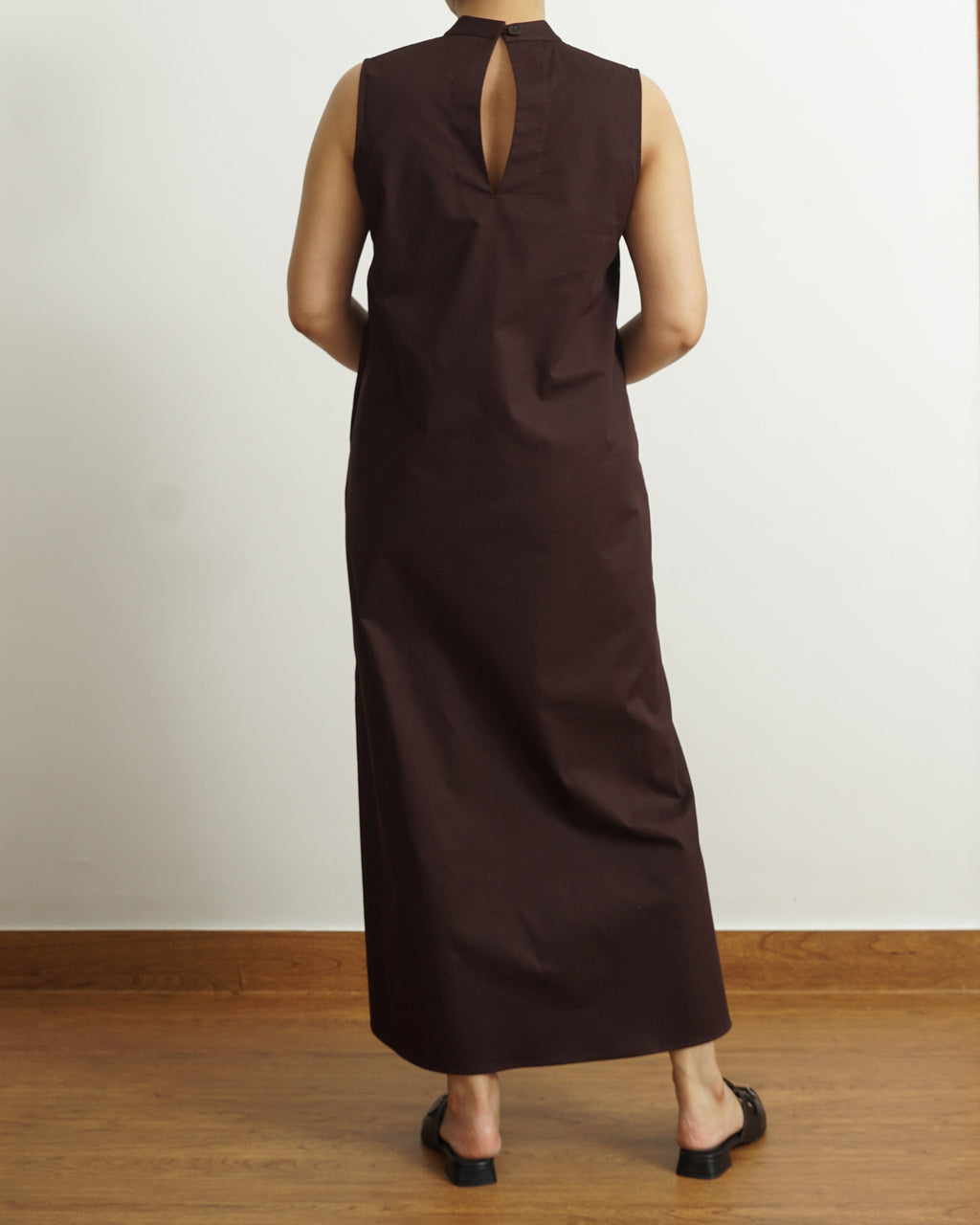 Chocolate Brown Sleeveless Dress | 100% Cotton
