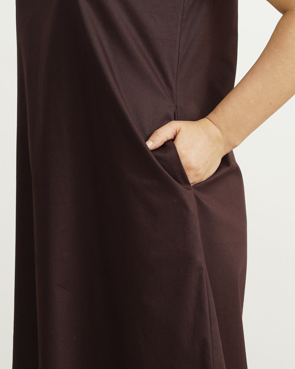 Chocolate Brown Sleeveless Dress | 100% Cotton