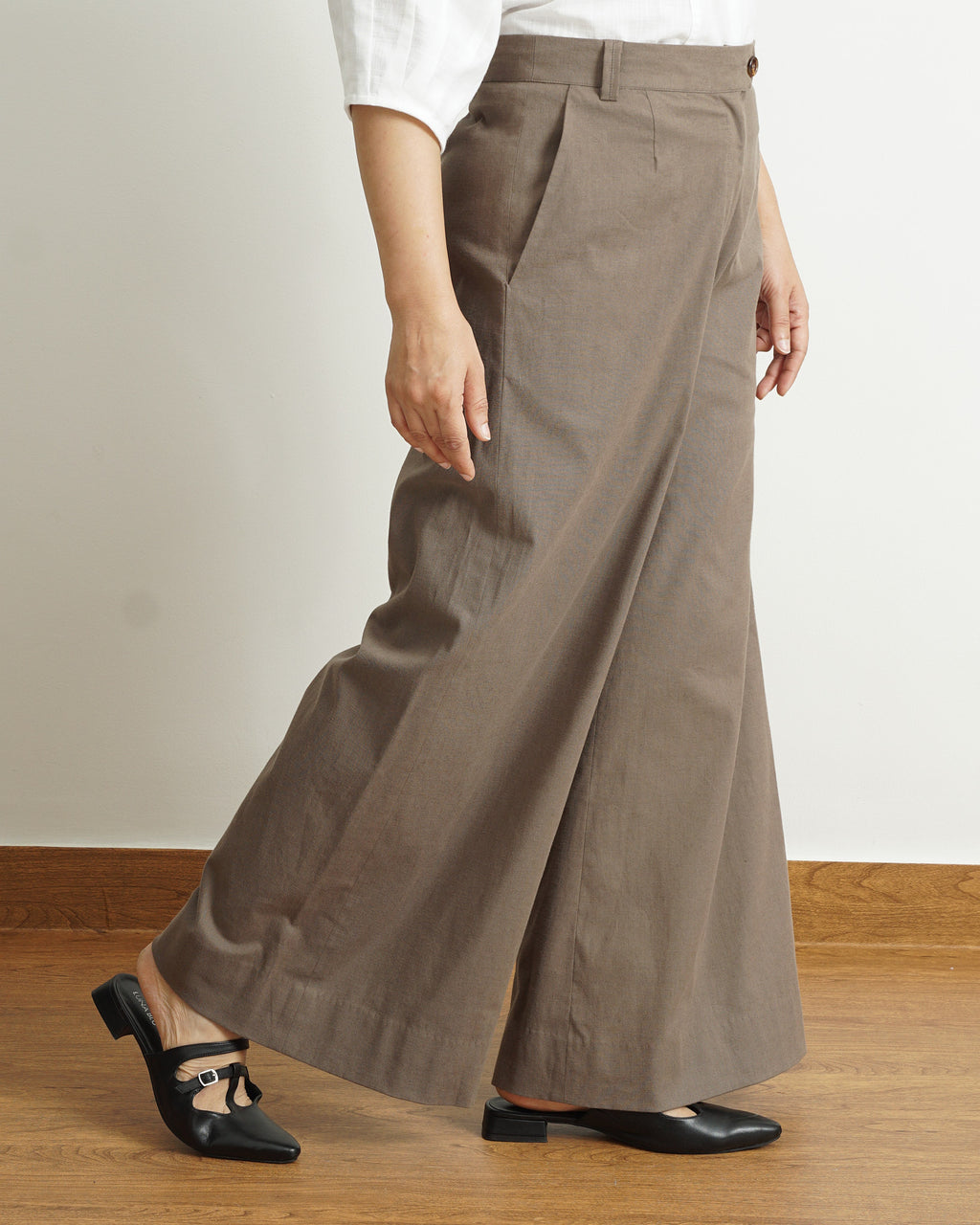 Modern Taupe Wide Leg Pants