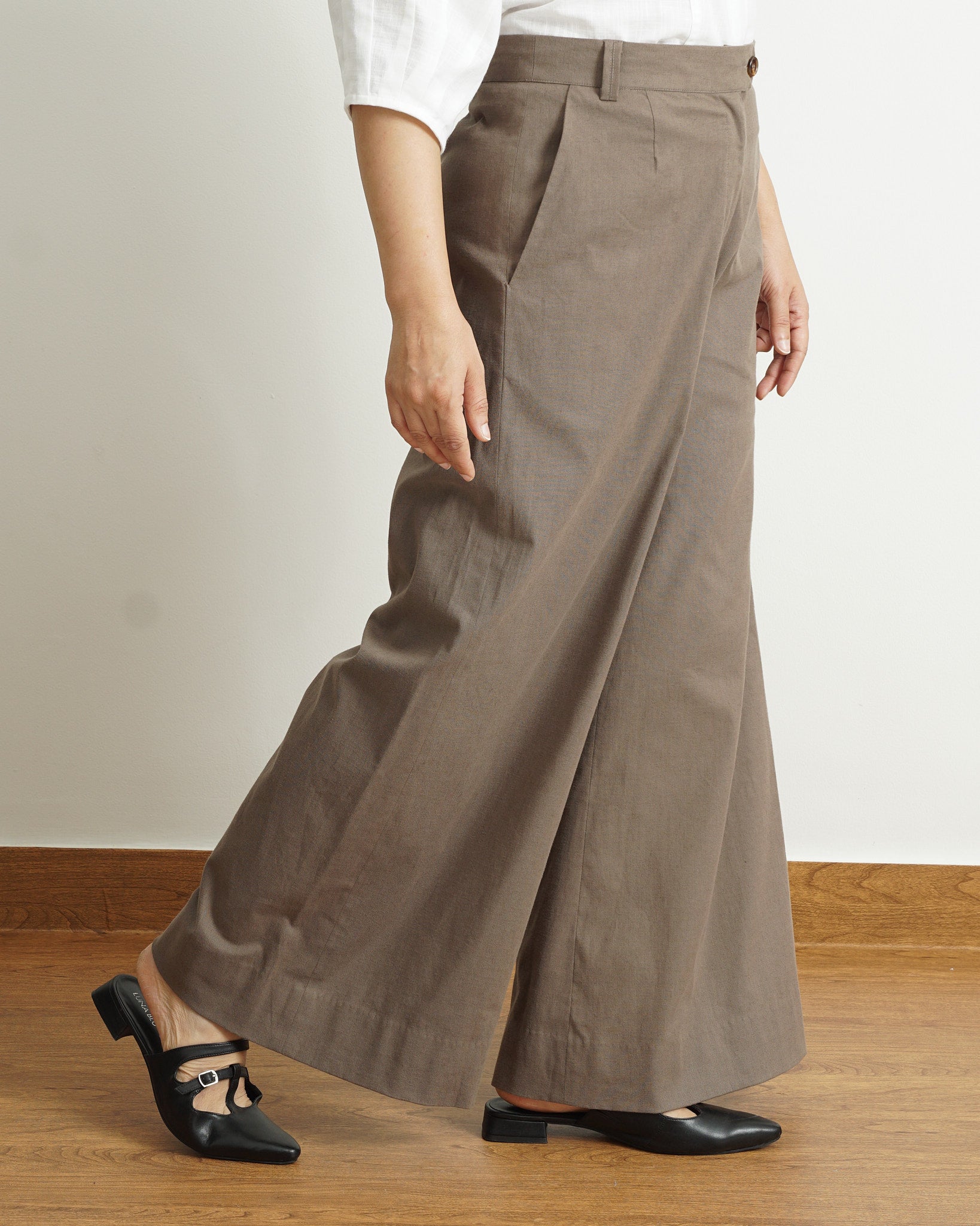 Modern Taupe Wide Leg Pants