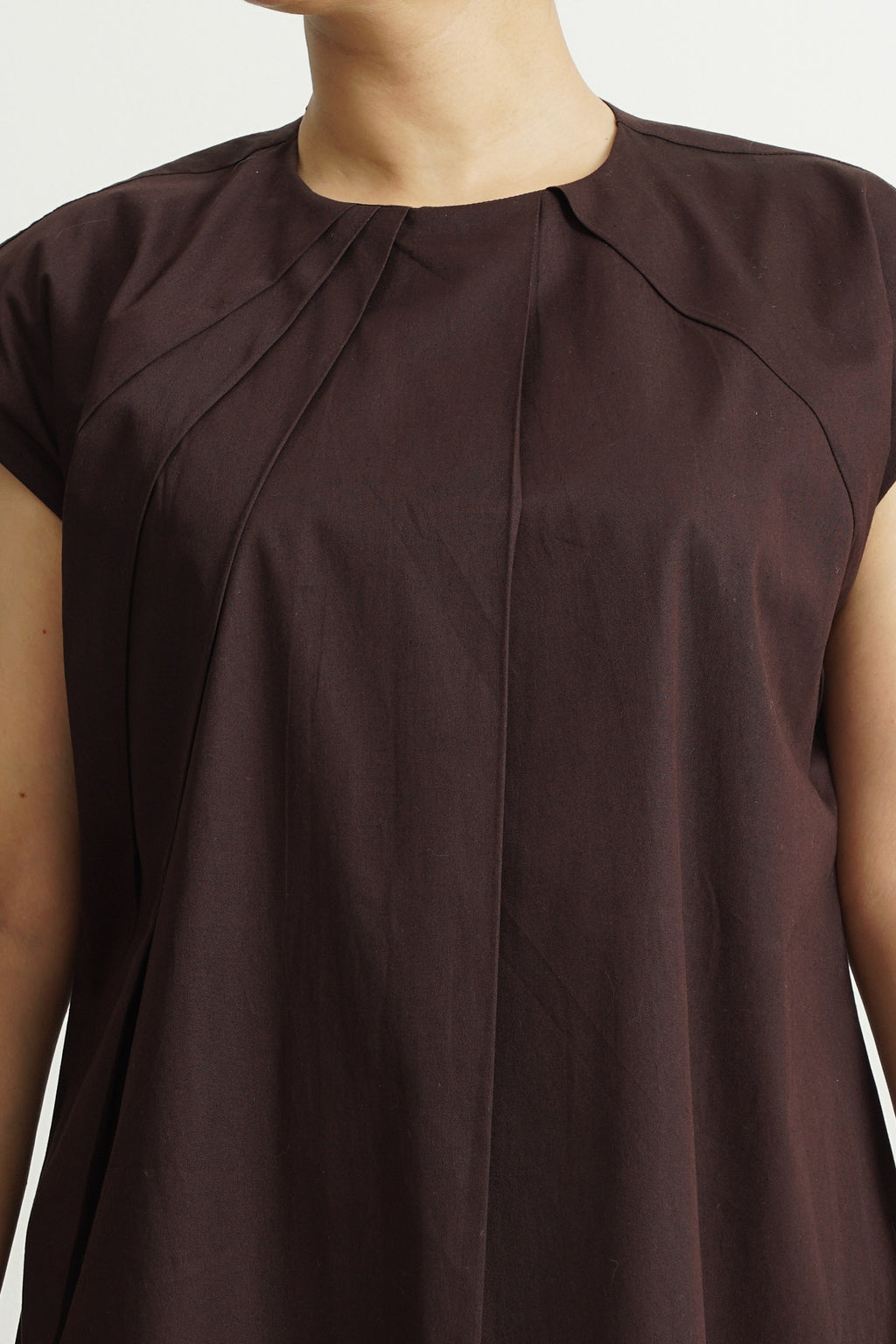 Cocoa Pleat Maxi Dress | 100% Cotton