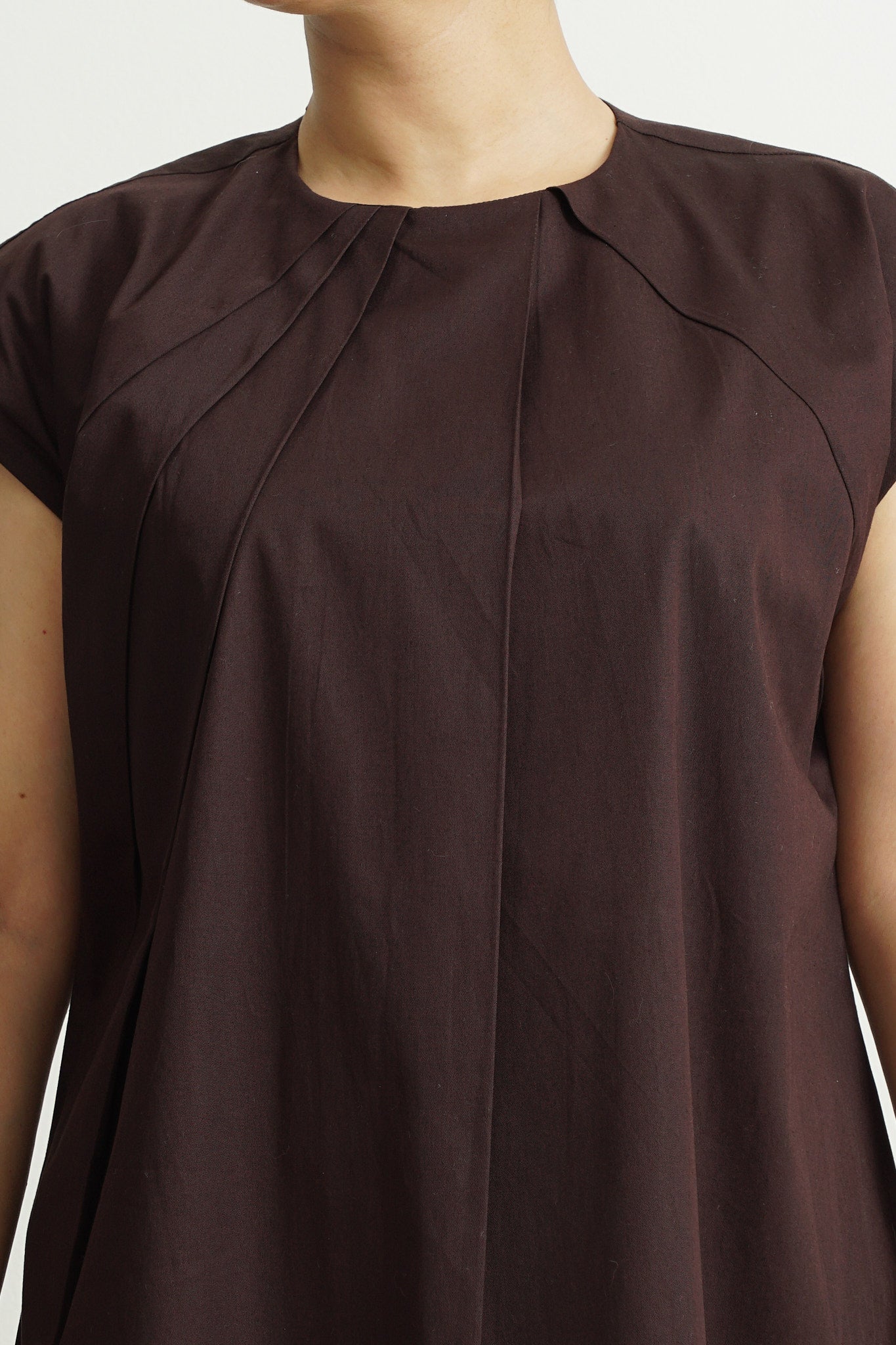 Cocoa Pleat Maxi Dress | 100% Cotton