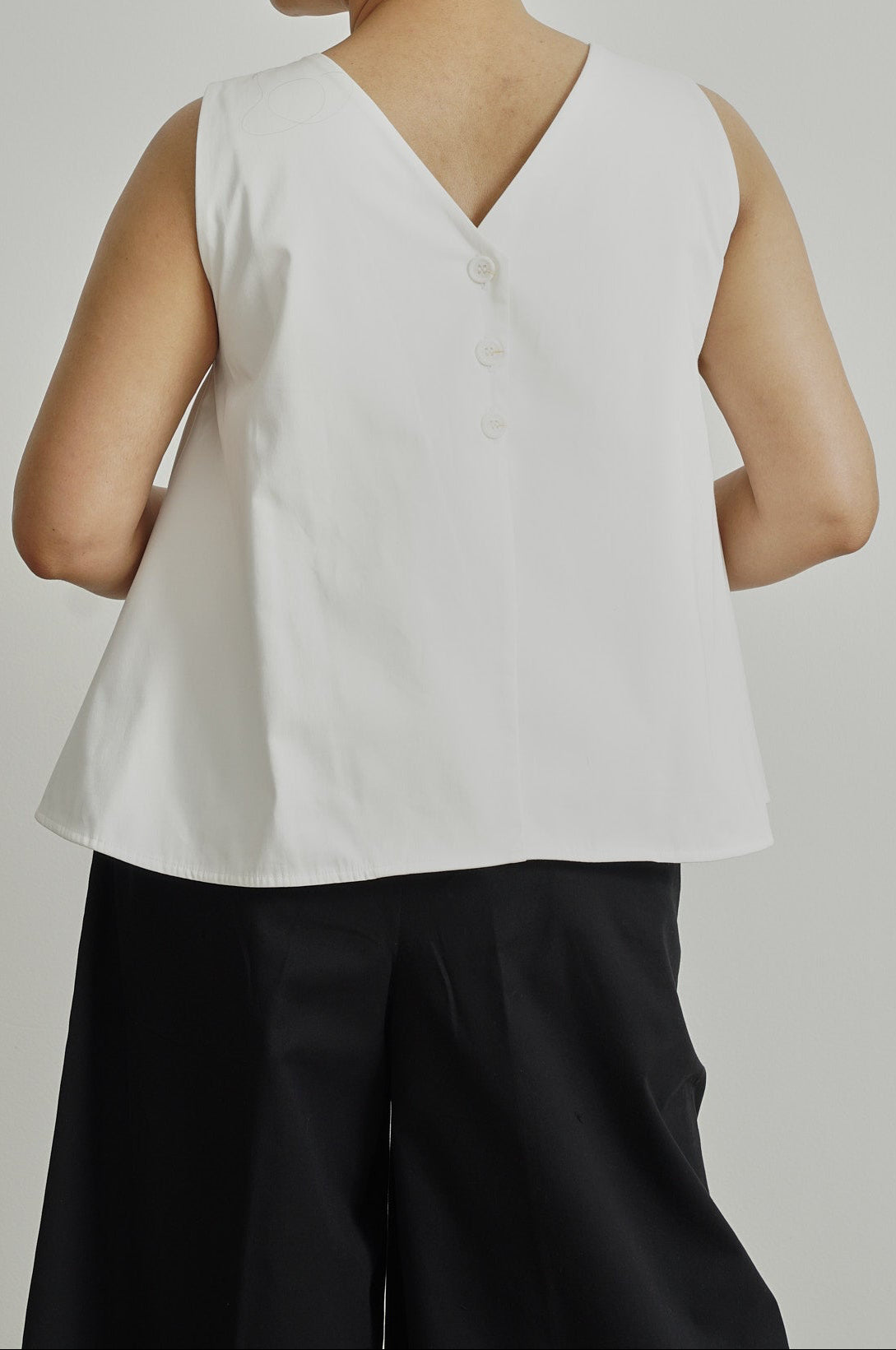 White A-Line Sleeveless Top