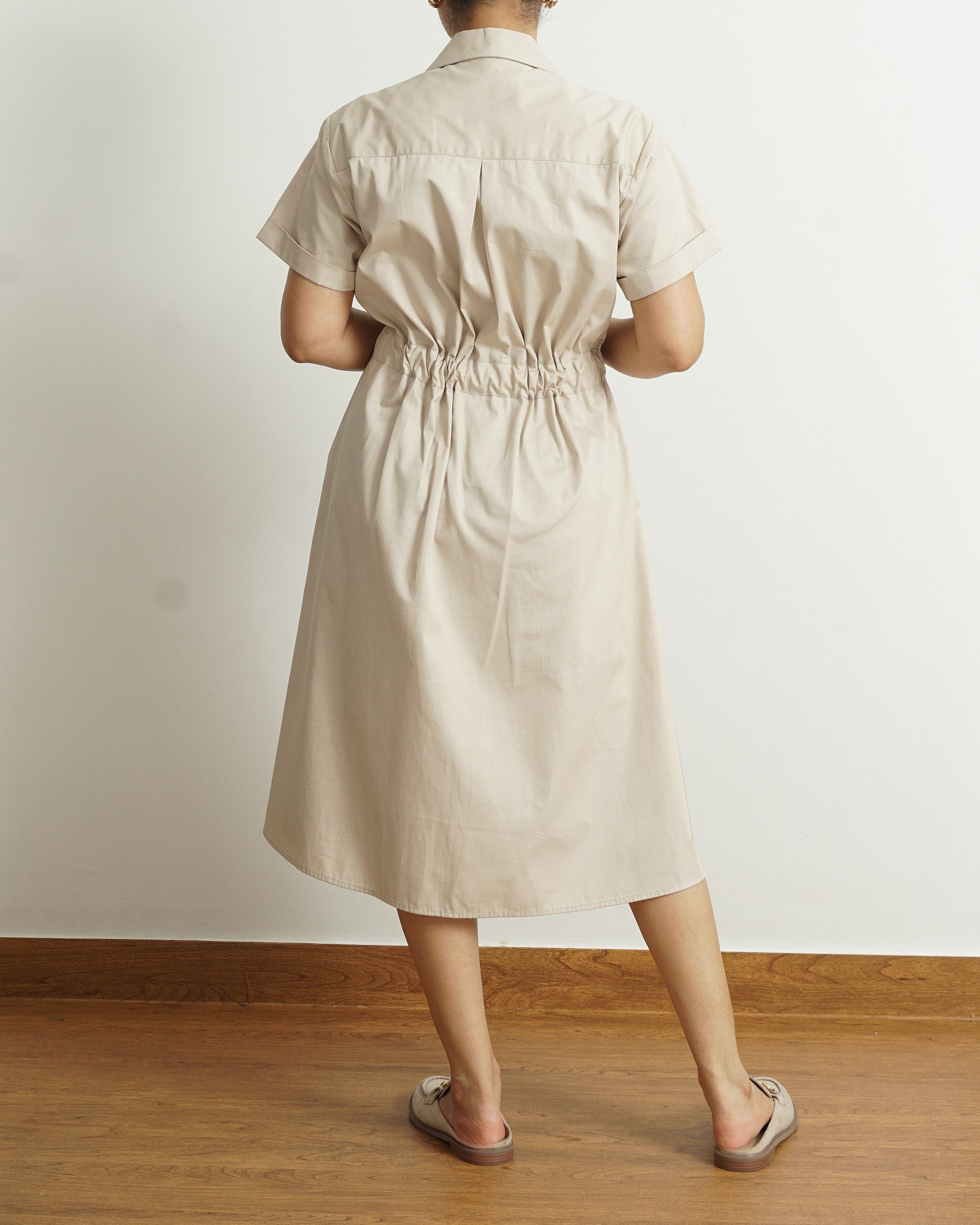 The Utility Dress in Beige | 100% Cotton