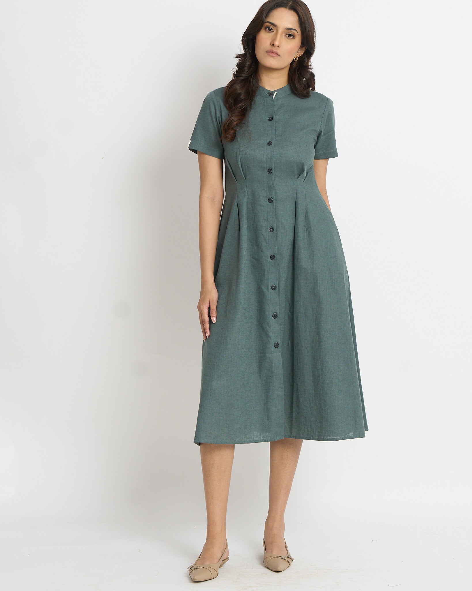 Sage green dress | 100% Cotton