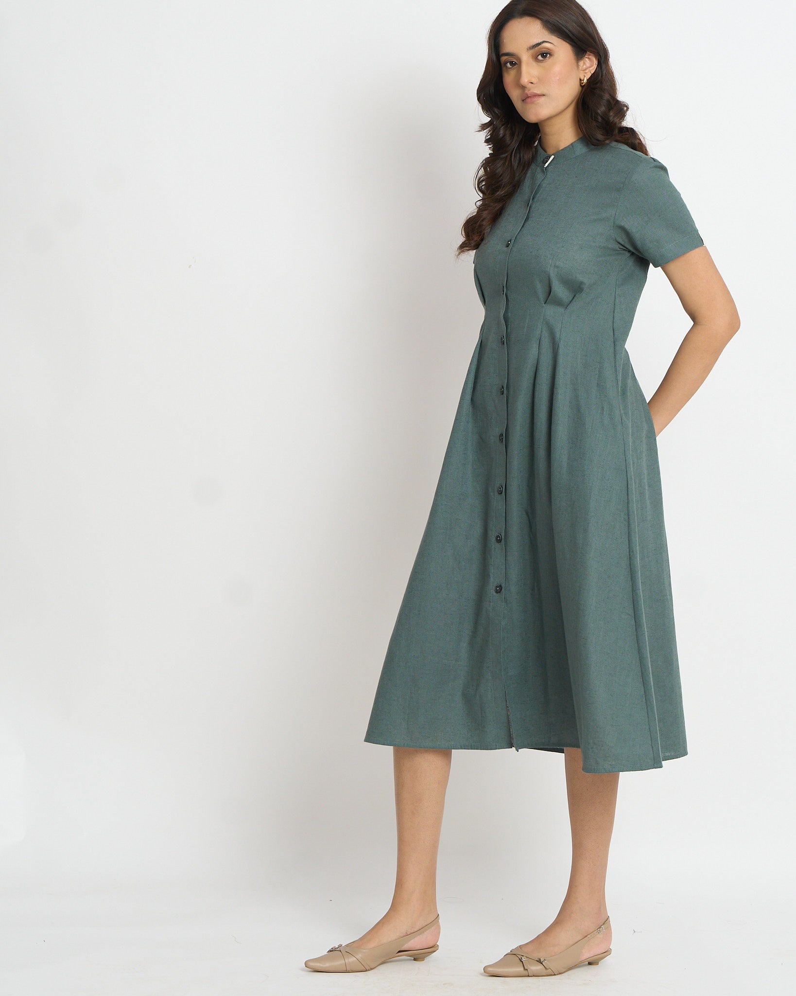 Sage green dress | 100% Cotton