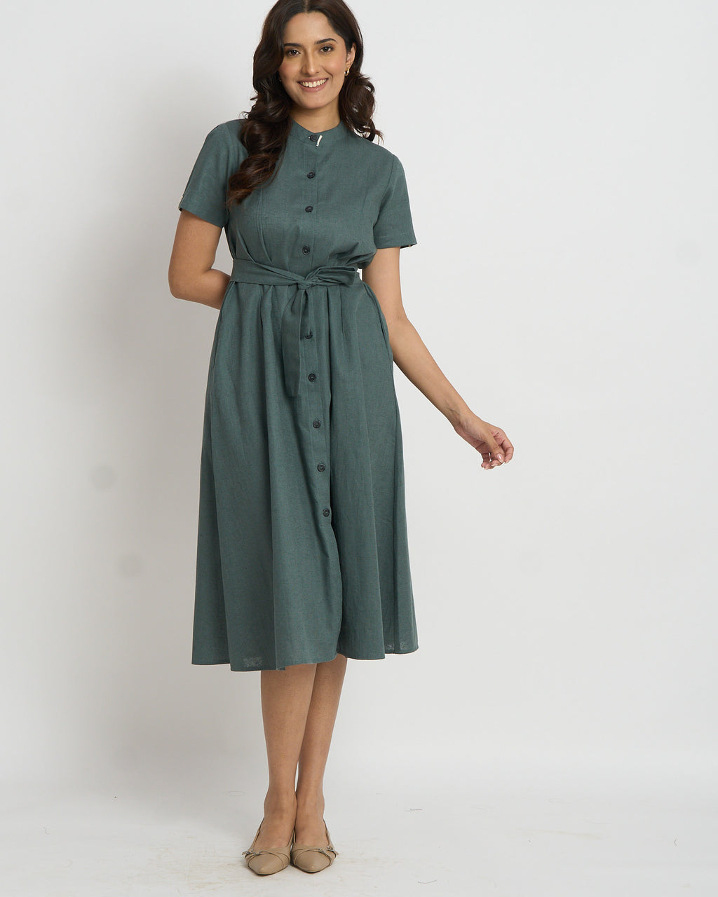 Sage green dress | 100% Cotton