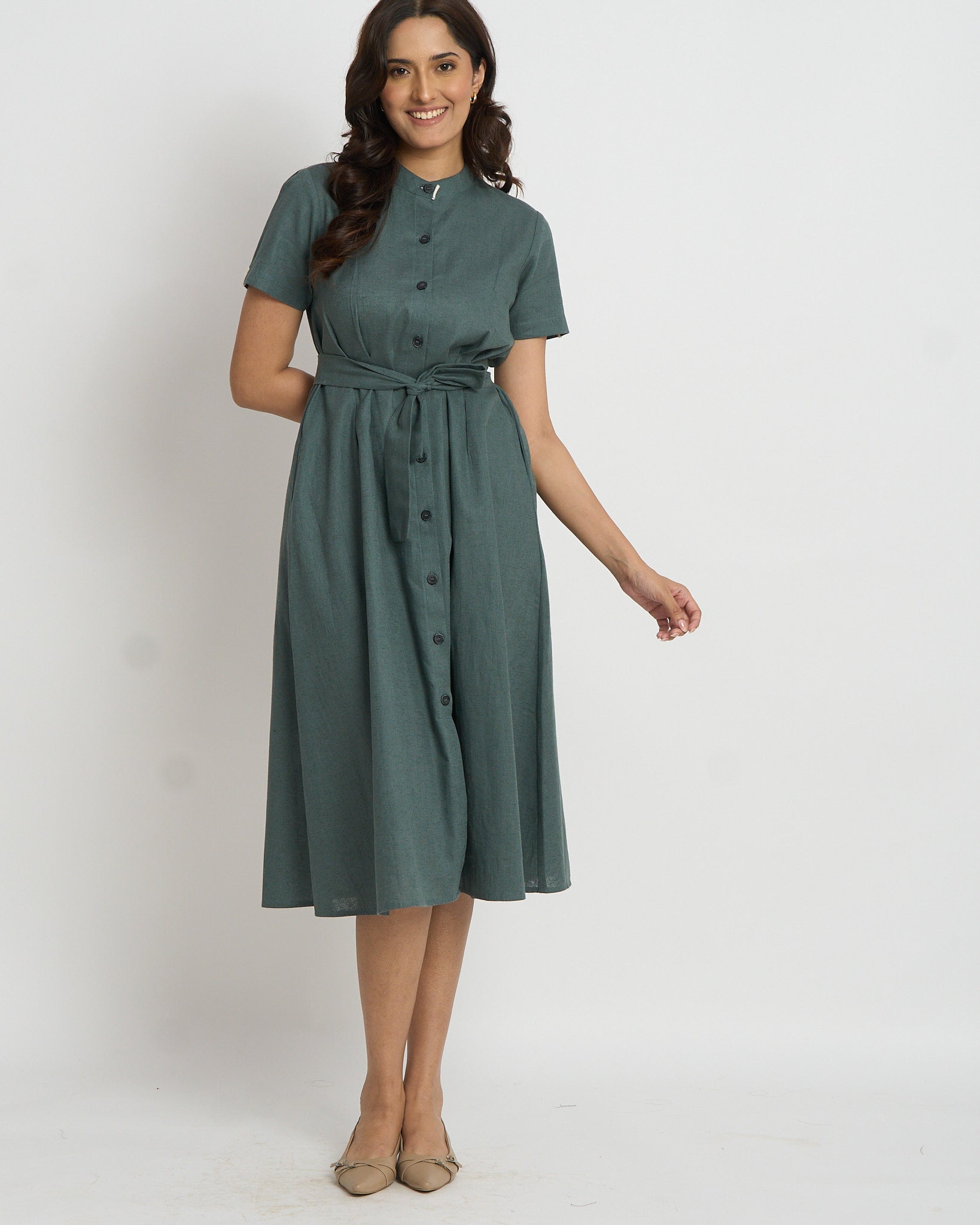 Sage green dress | 100% Cotton