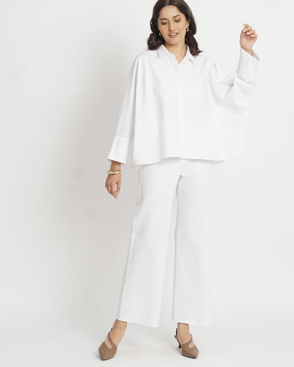 Boxy cotton shirt in White | 100% Cotton