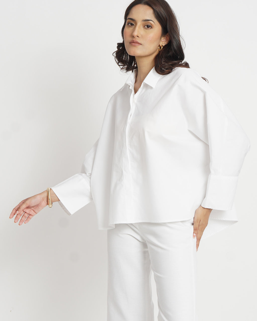 Boxy cotton shirt in White | 100% Cotton