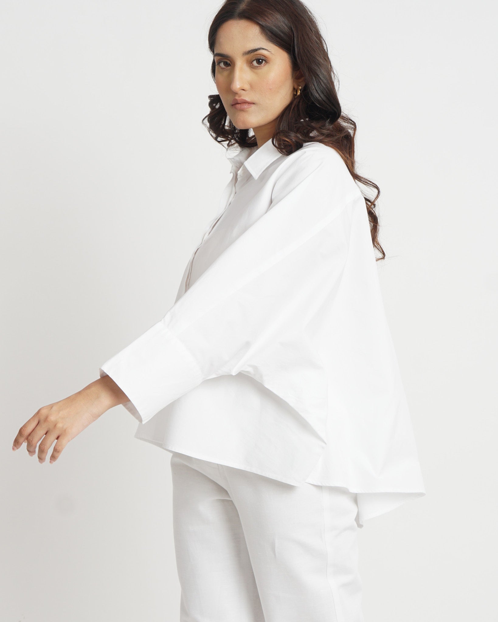 Boxy cotton shirt in White | 100% Cotton