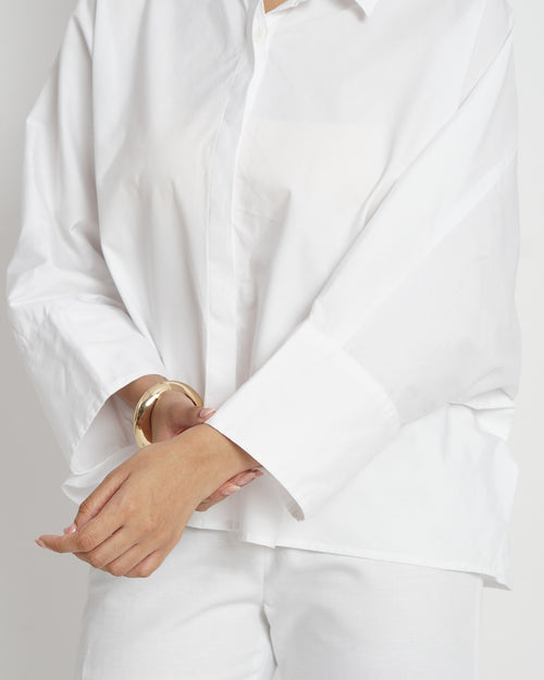 Boxy cotton shirt in White | 100% Cotton