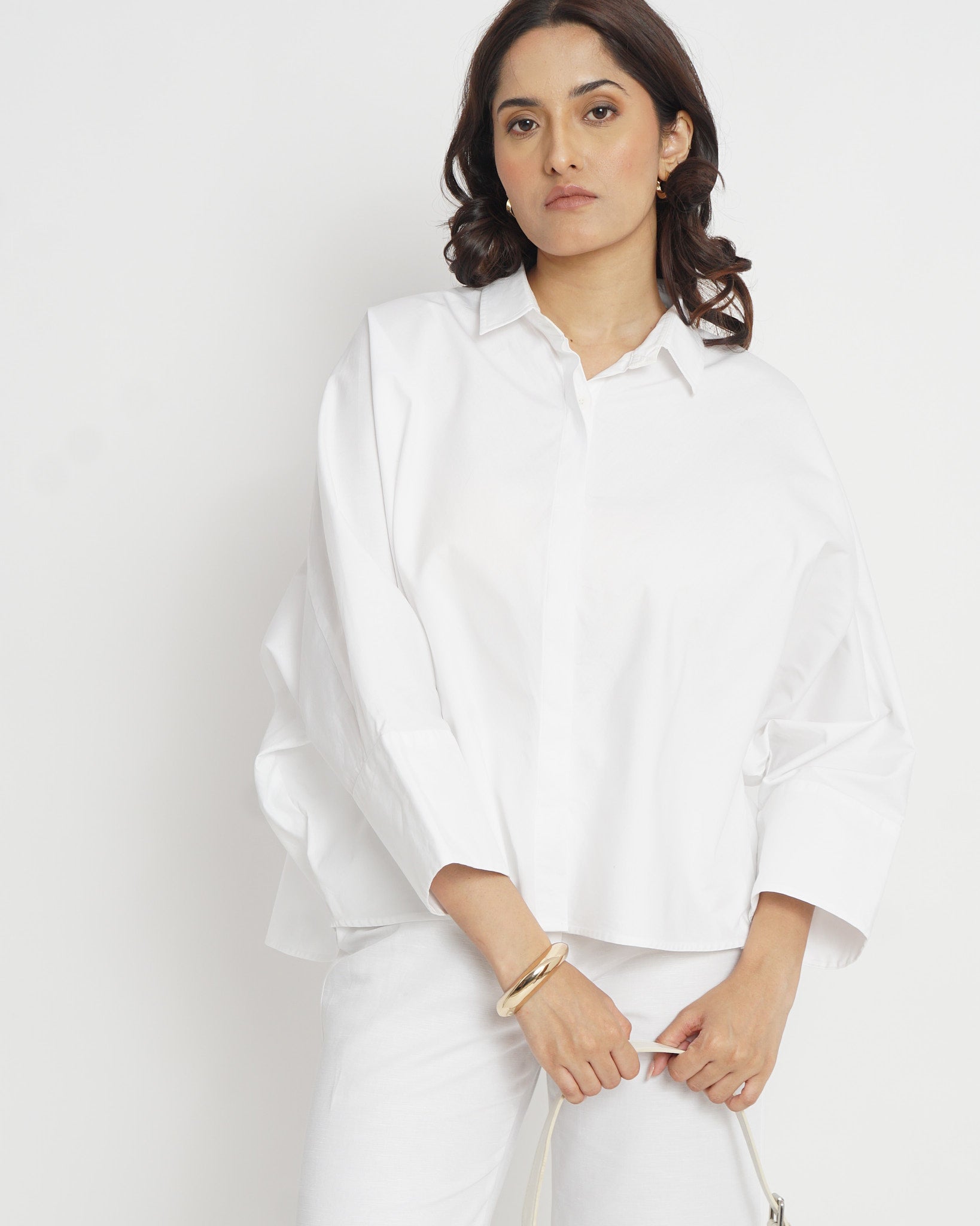 Boxy cotton shirt in White | 100% Cotton