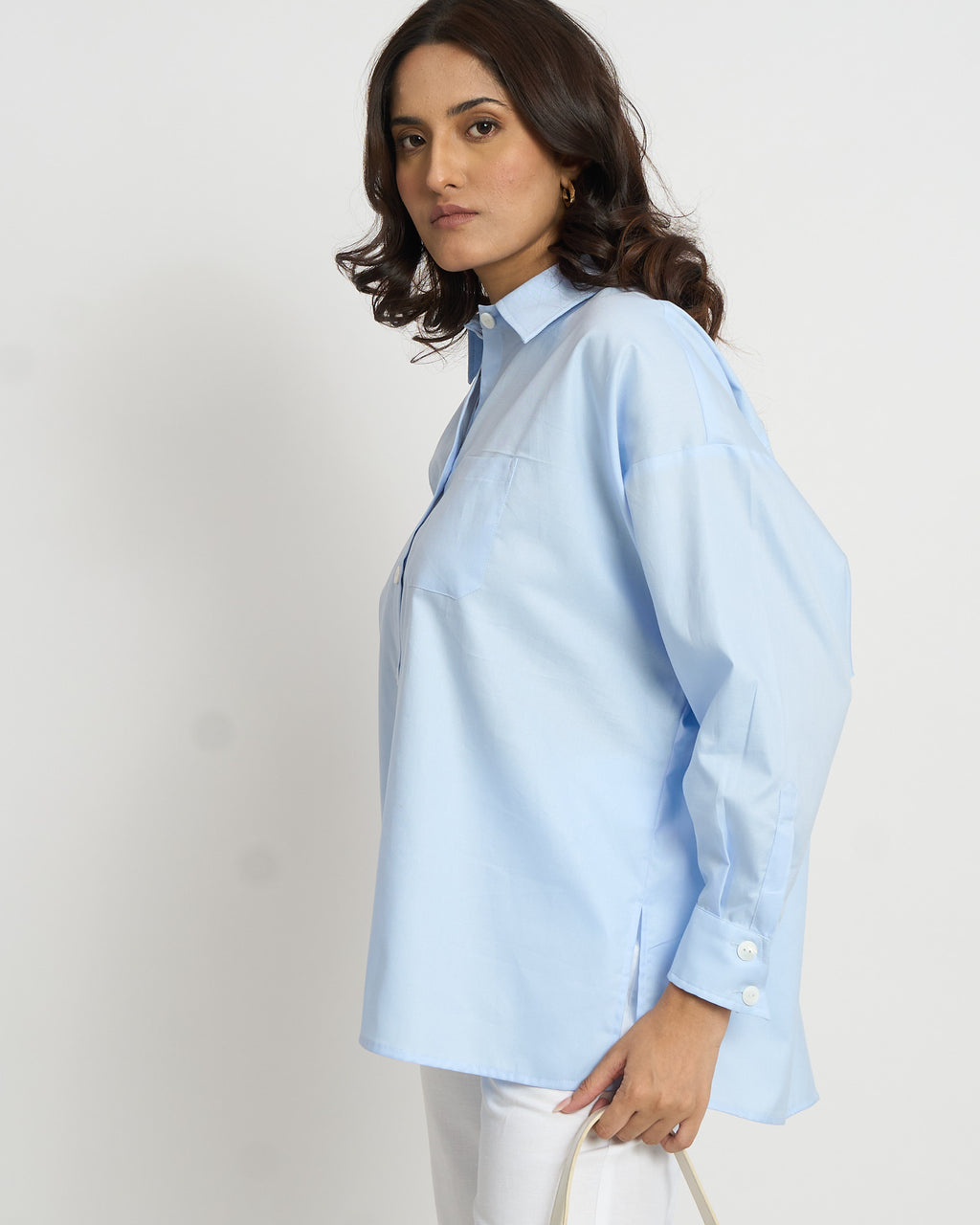Oversized blue shirt | 100% Cotton