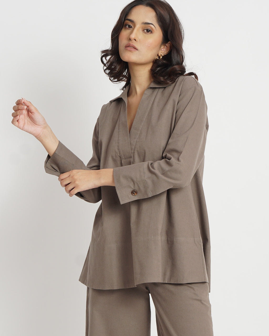 The Swing Tunic Top in Taupe | 100% Cotton