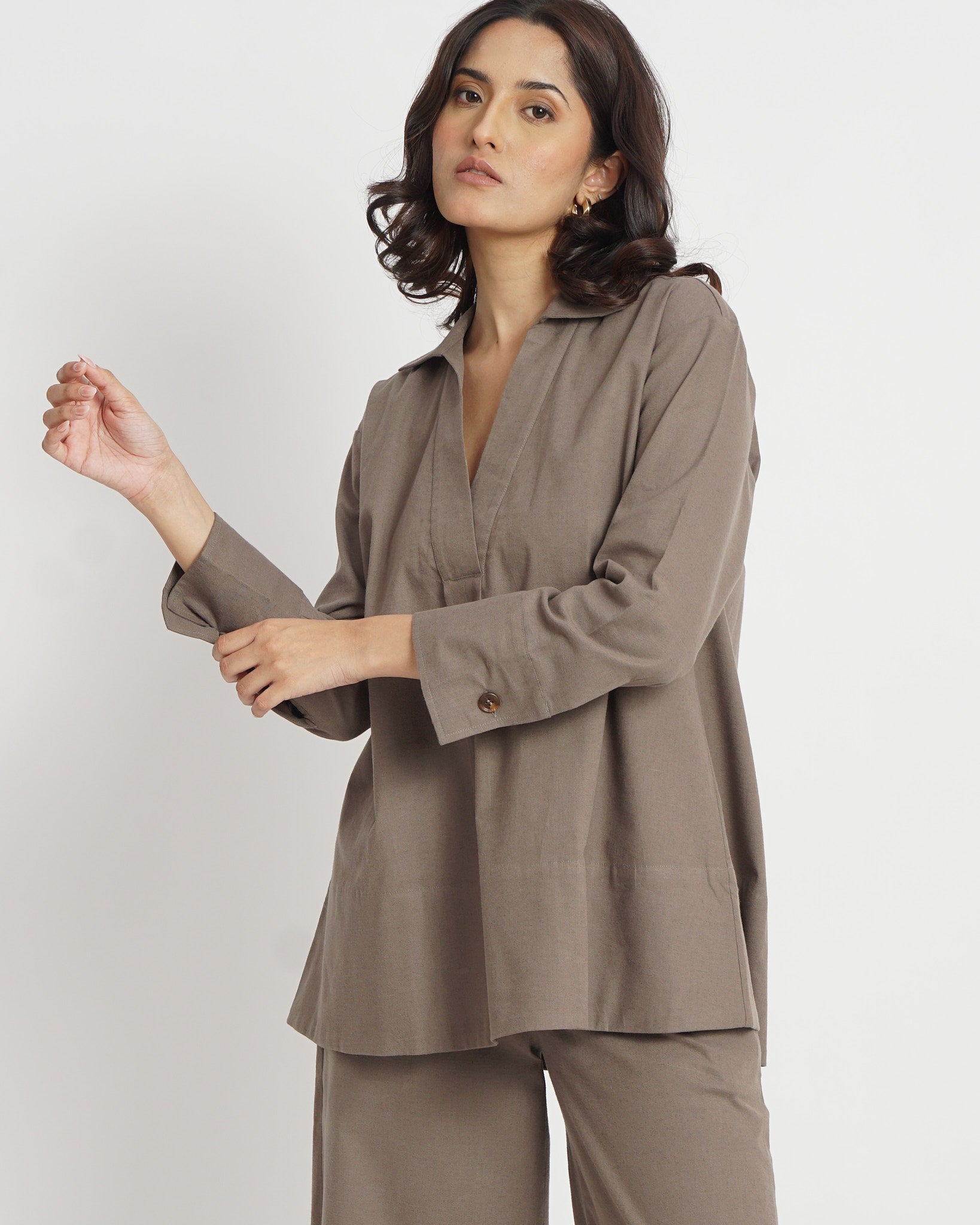 The Swing Tunic Top in Taupe | 100% Cotton